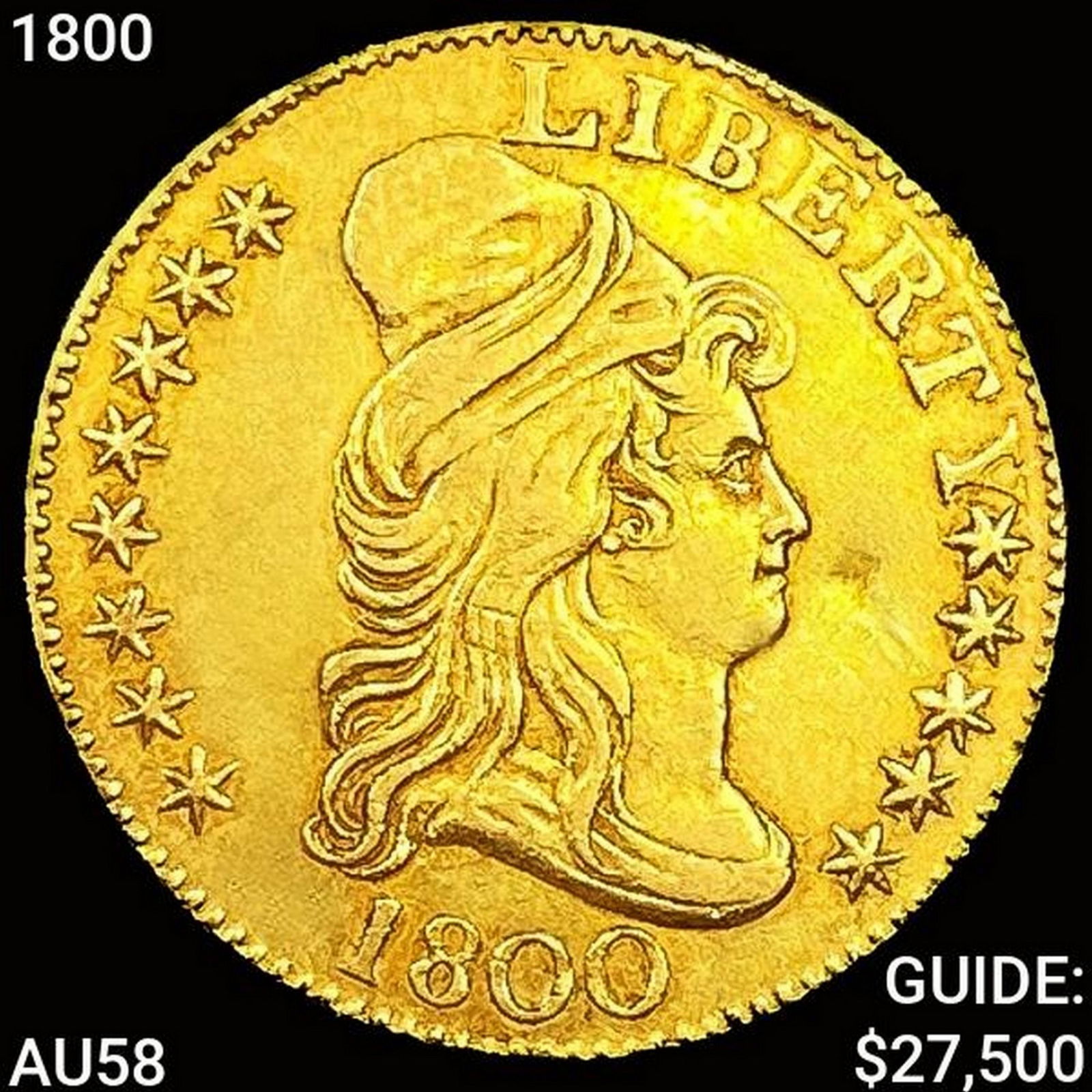 1800 $5 Gold Half Eagle HIGH GRADE (1 of 2)