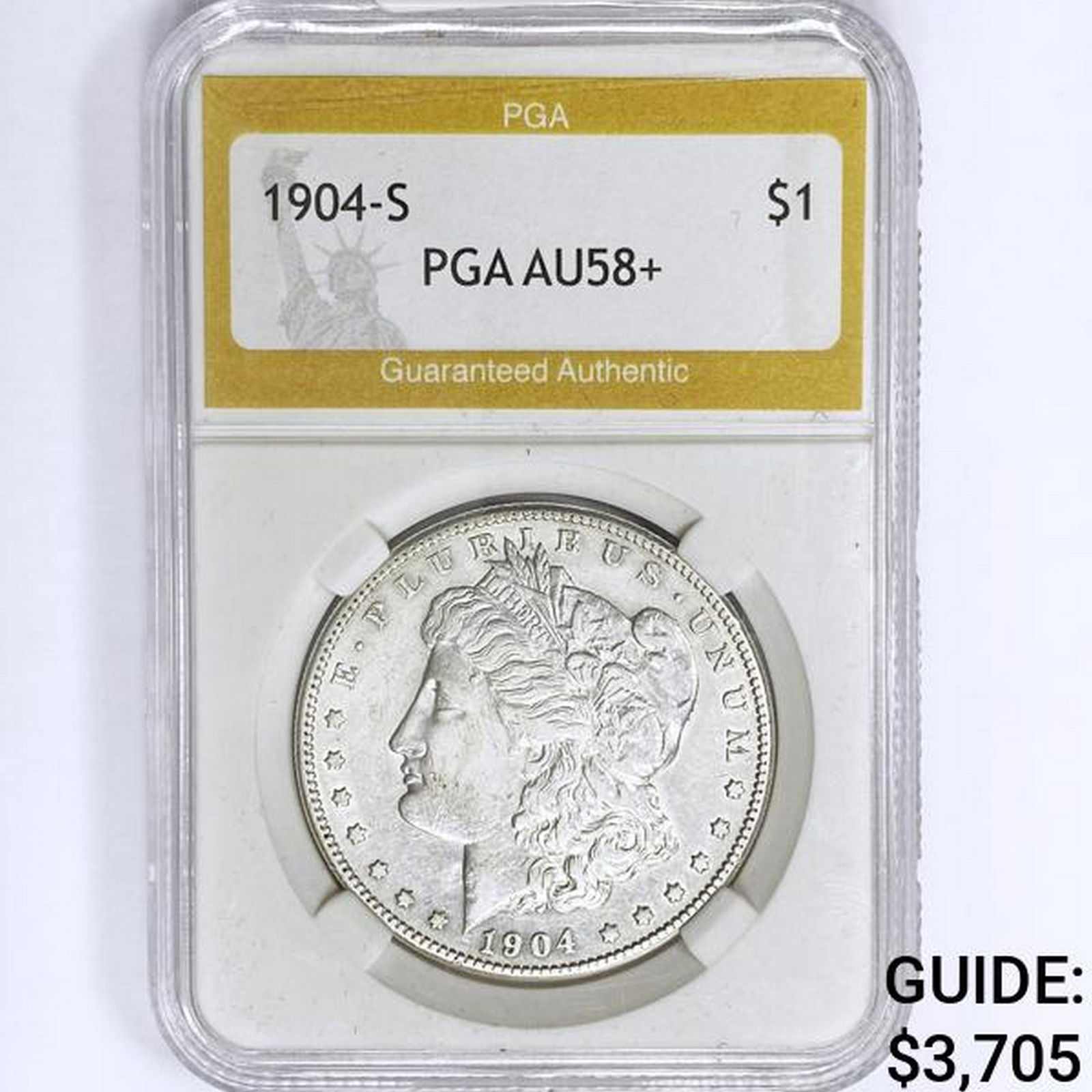1904-S Morgan Silver Dollar PGA AU58+ (1 of 2)