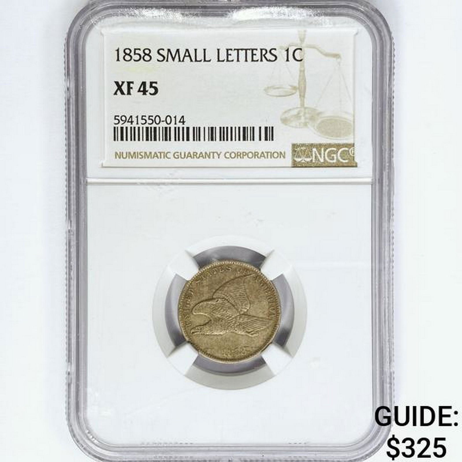 1858 Flying Eagle Cent NGC XF45 Small Letters (1 of 2)