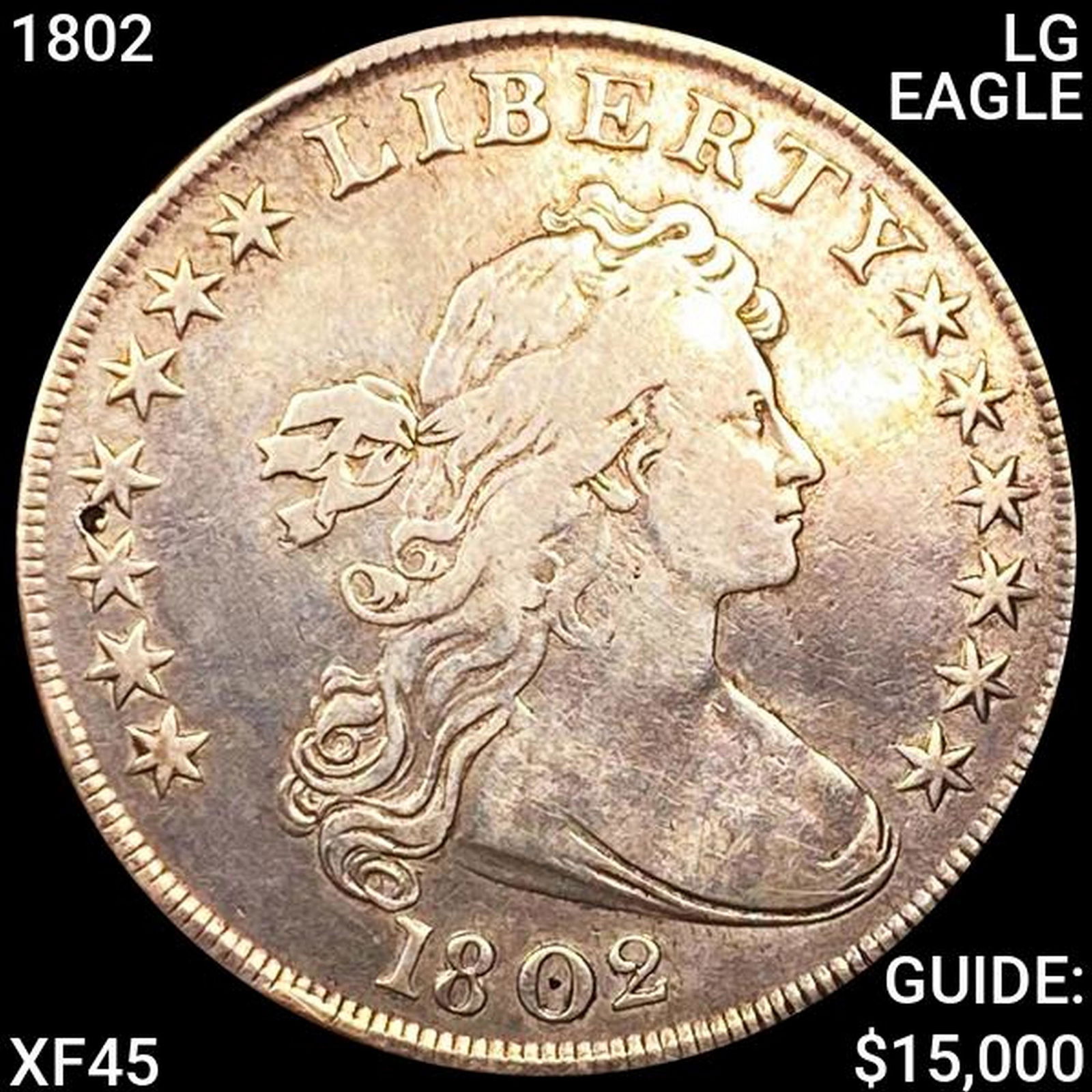 1802 LG EAGLE Draped Bust Dollar LIGHTLY CIRC (1 of 2)