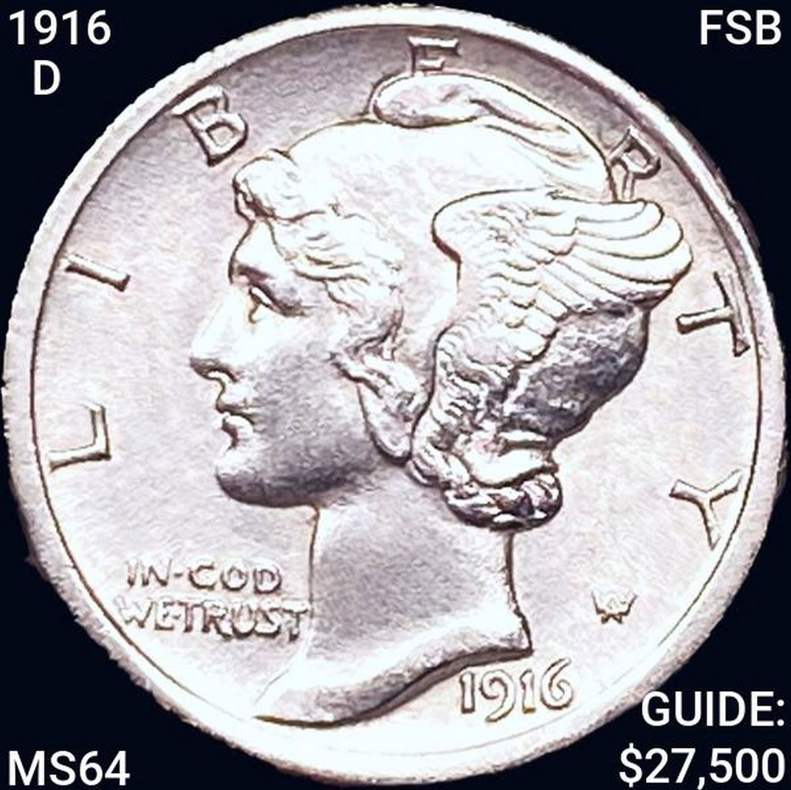 1916-D FSB Mercury Dime CHOICE BU (1 of 2)