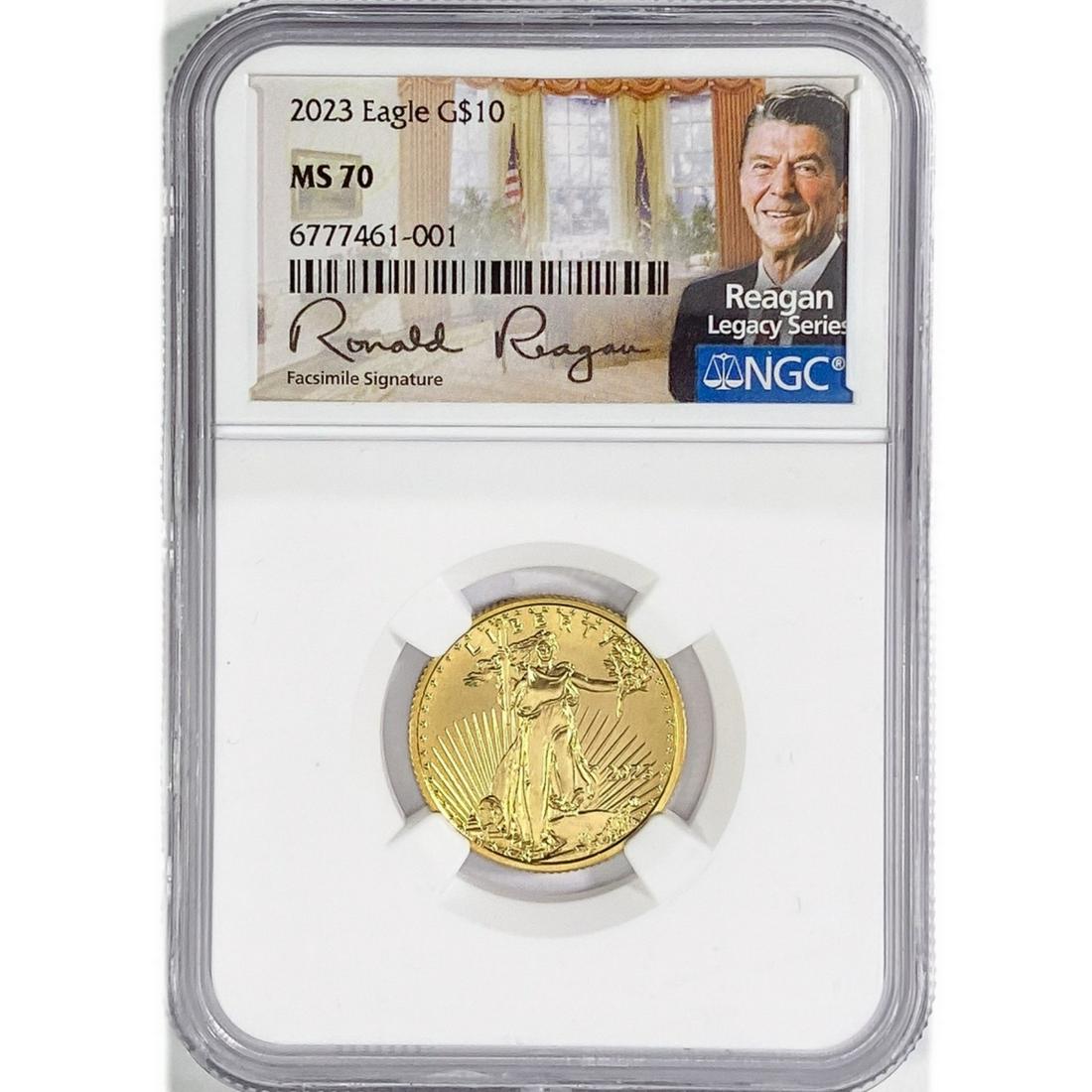 2023 $10 1/4 oz Gold Eagle NGC MS70 Regan (1 of 2)