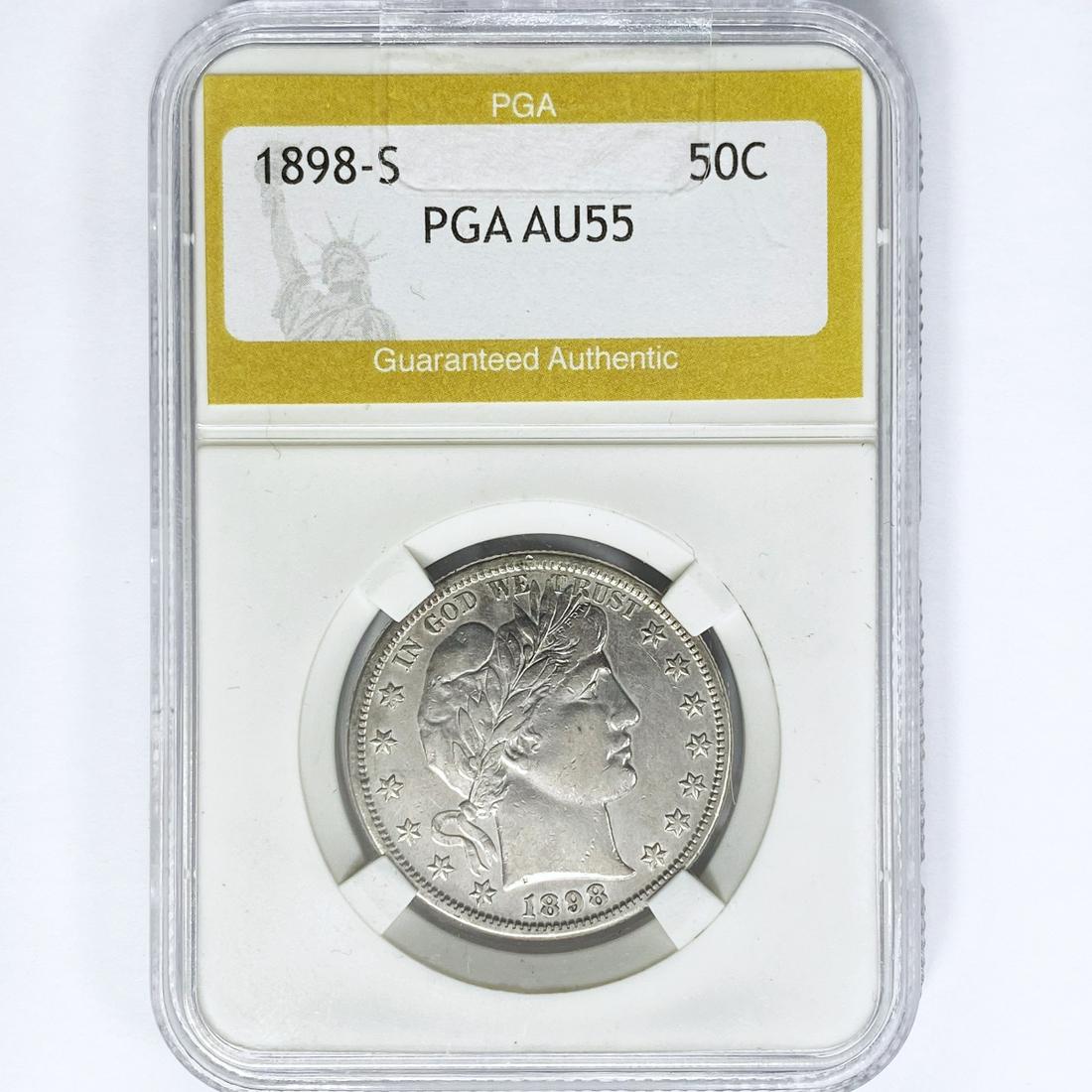 1898-S Barber Half Dollar PGA AU55 (1 of 2)