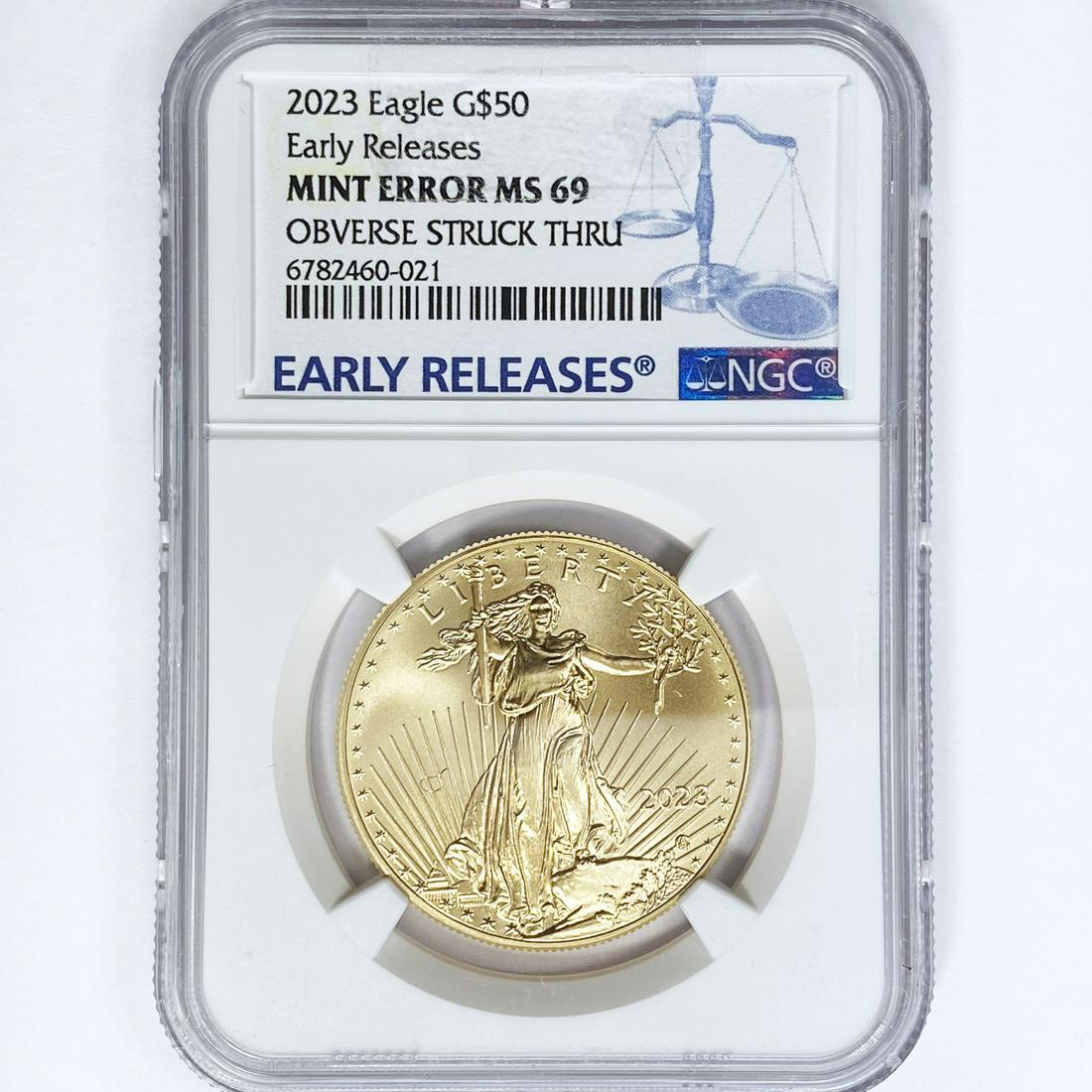 2023 $50 1oz AGE NGC MS69 Struck Thru (1 of 2)