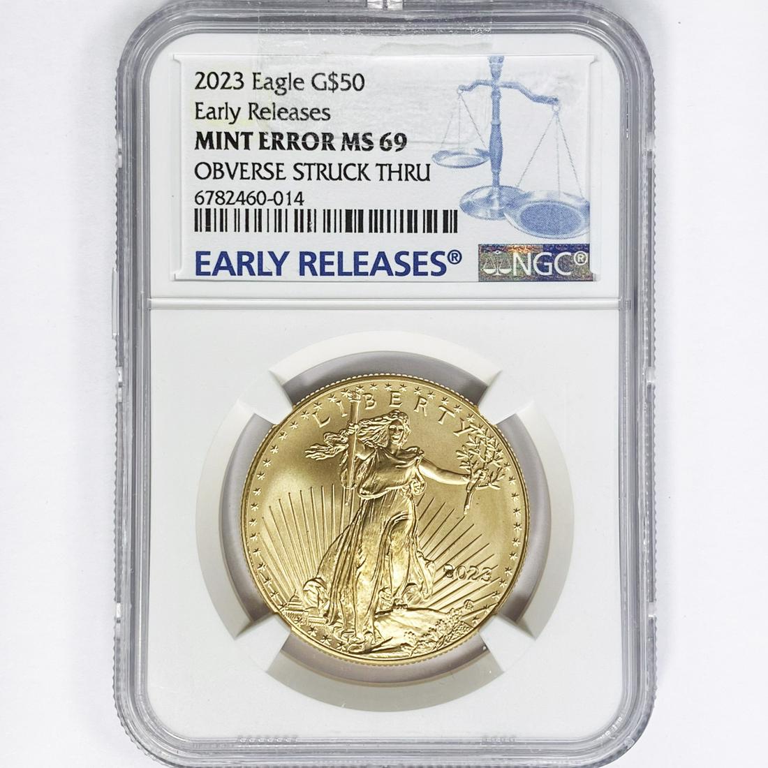 2023 $50 1oz AGE NGC MS69 Struck Thru (1 of 2)