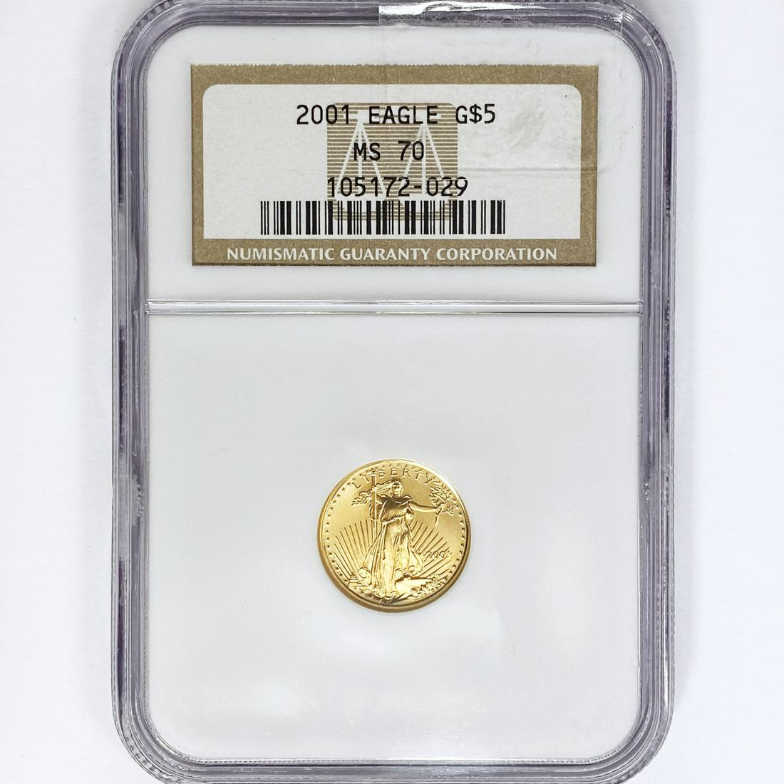 2001 $5 1/10oz American Gold Eagle NGC MS70 (1 of 2)