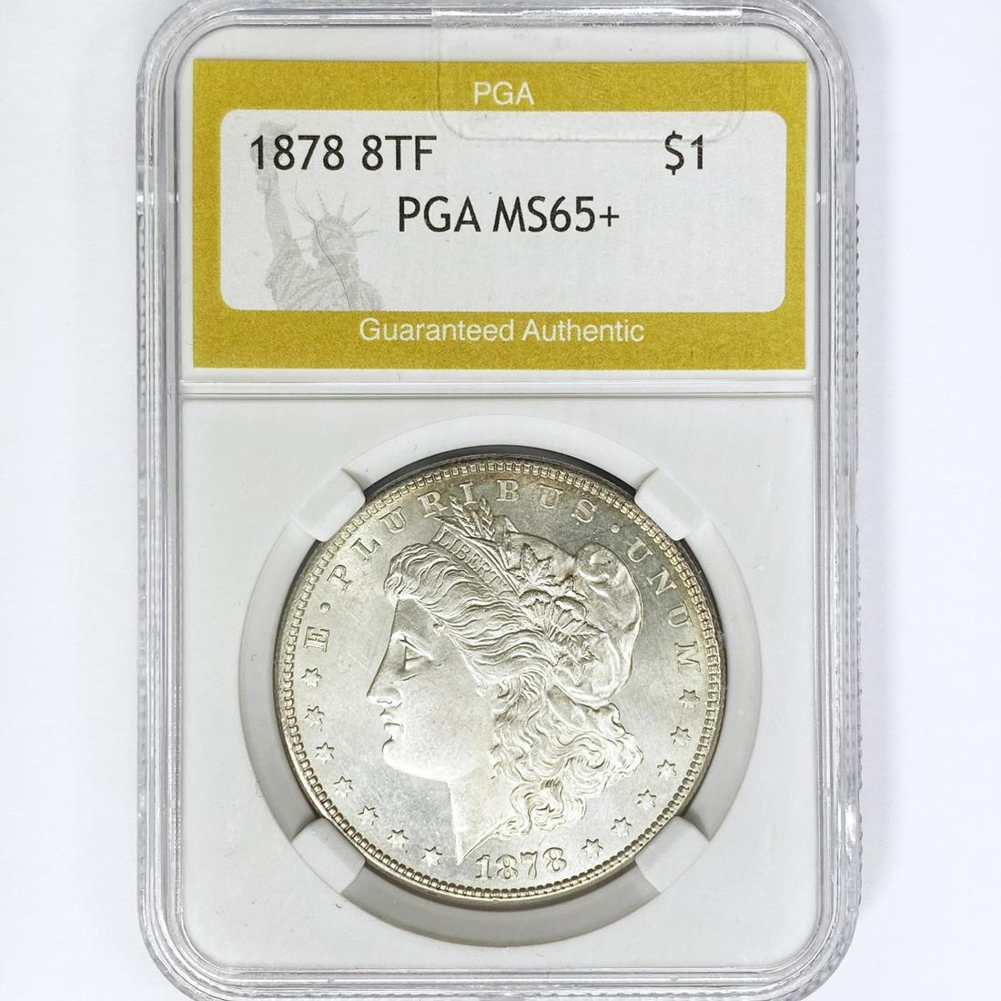 1878 8TF Morgan Silver Dollar PGA MS65+ (1 of 2)