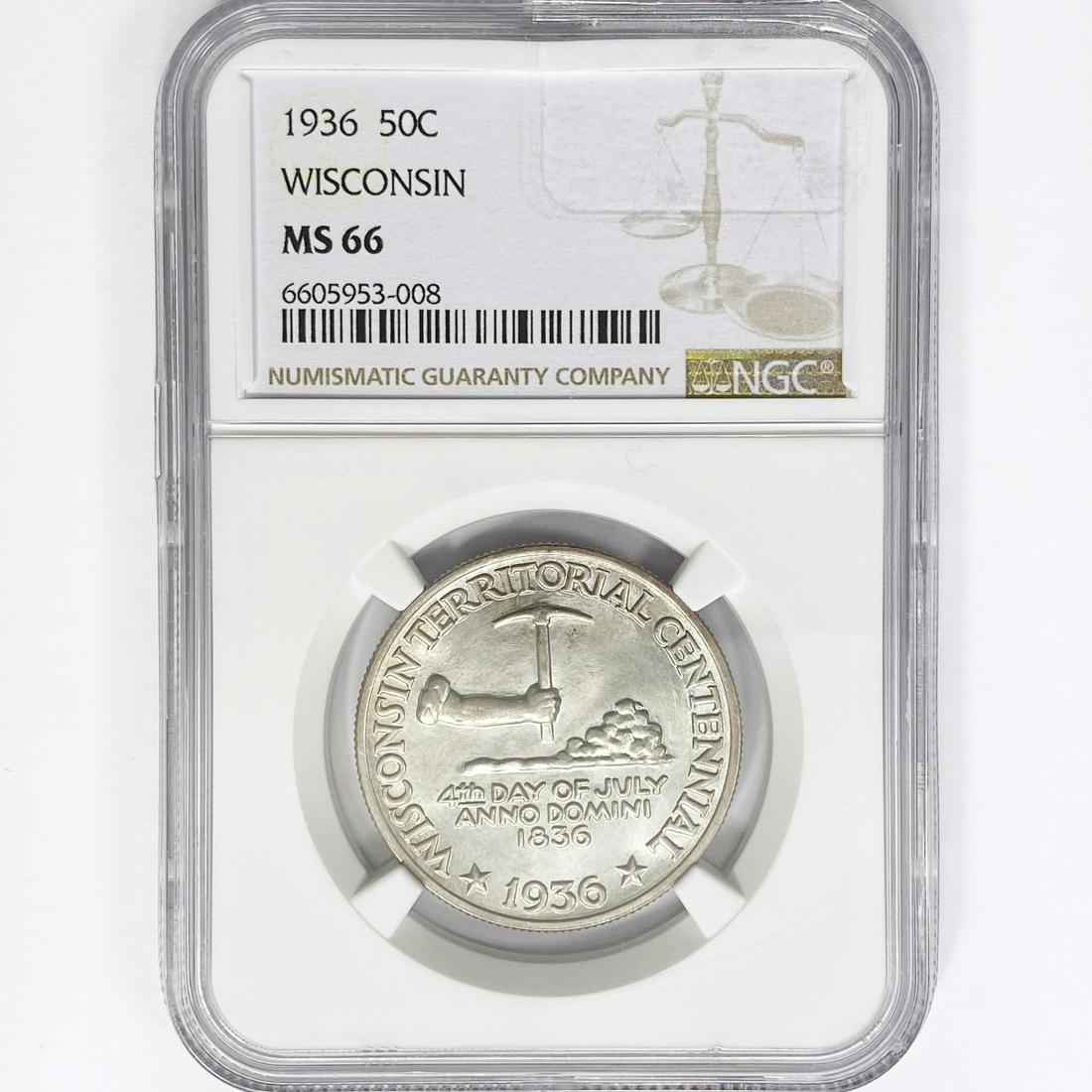 1936 Wisconsin Half Dollar NGC MS66 (1 of 2)