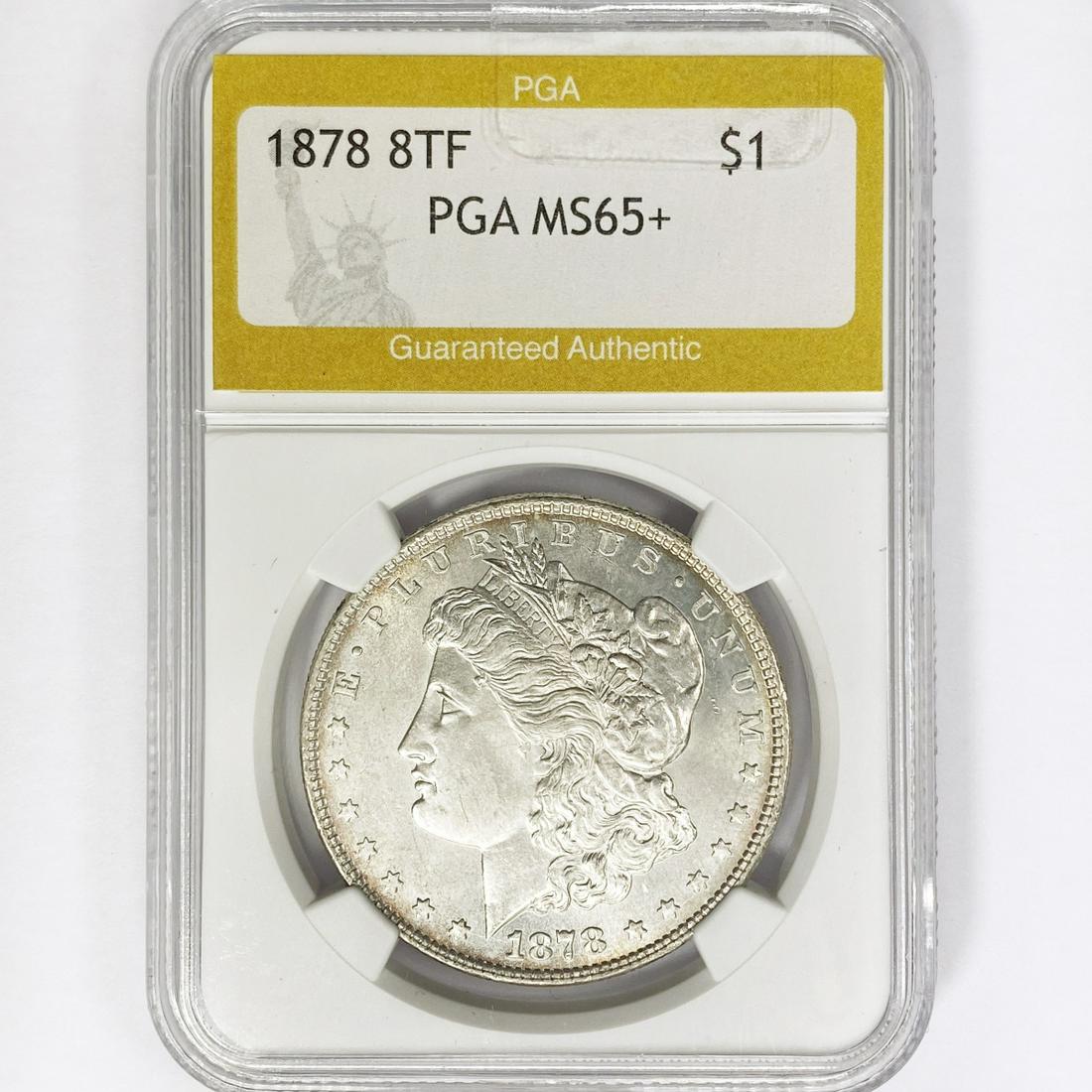1878 8TF Morgan Silver Dollar PGA MS65+ (1 of 2)
