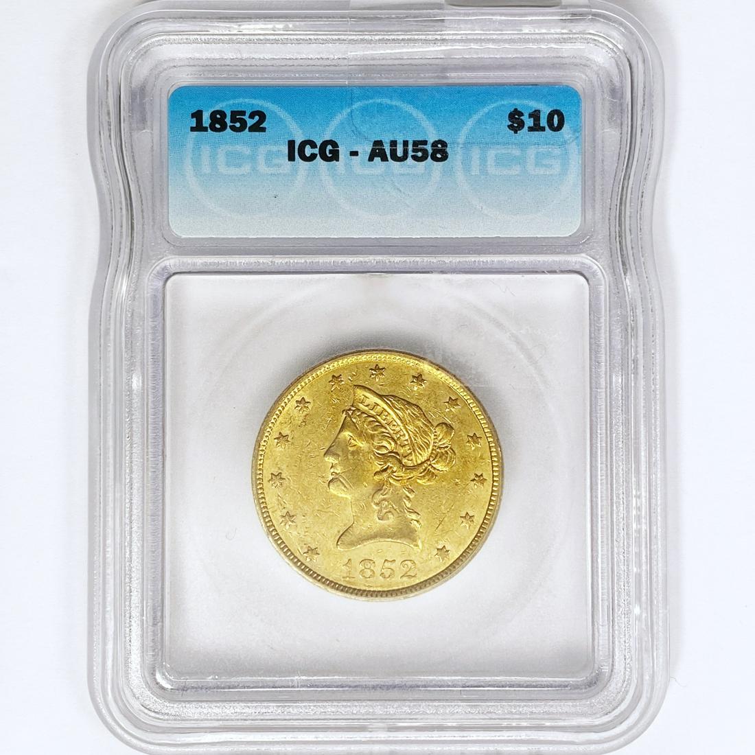 1852 $10 Gold Eagle ICG AU58 (1 of 2)