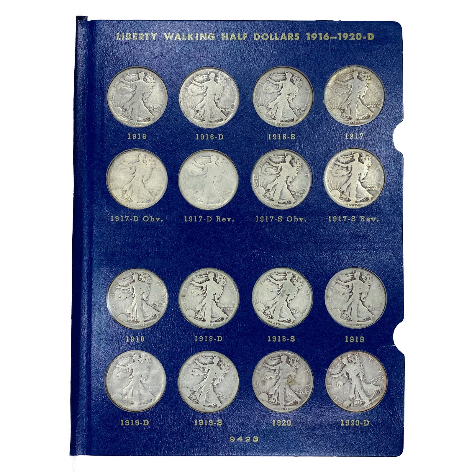 1916-1947 Walking Half Dollar Books (67 Coins) (1 of 11)