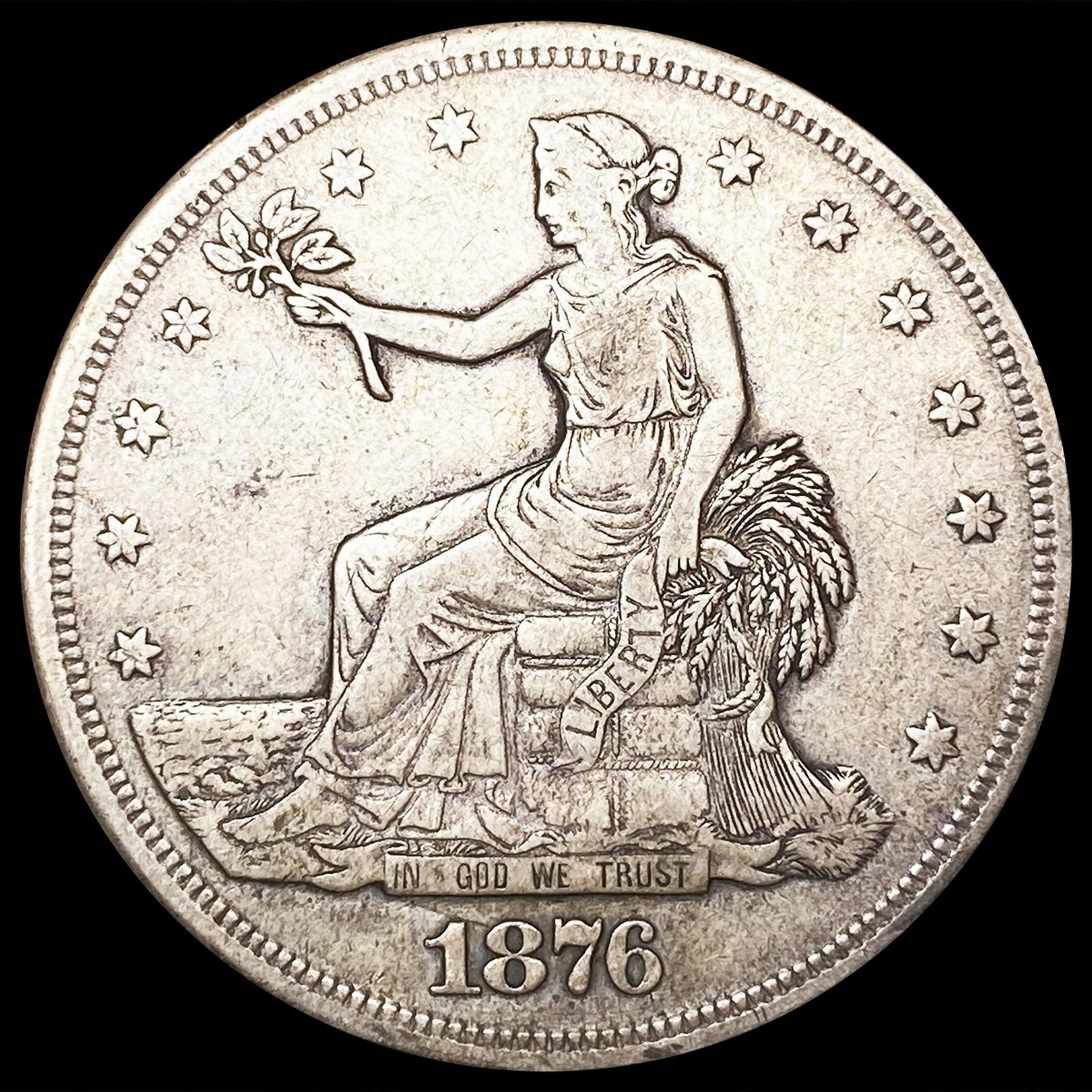 1876-S Silver Trade Dollar NEARLY UNCIRCULATED (1 of 2)