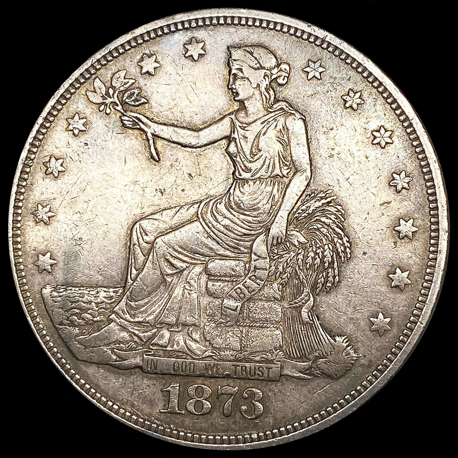 1873 Silver Trade Dollar ABOUT UNCIRCULATED (1 of 2)