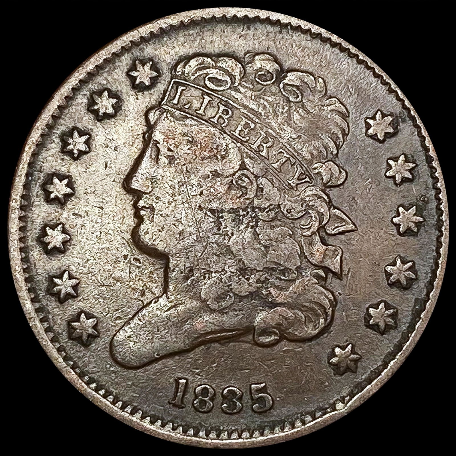 1835 Classic Head Half Cent NEARLY UNCIRCULATED (1 of 2)