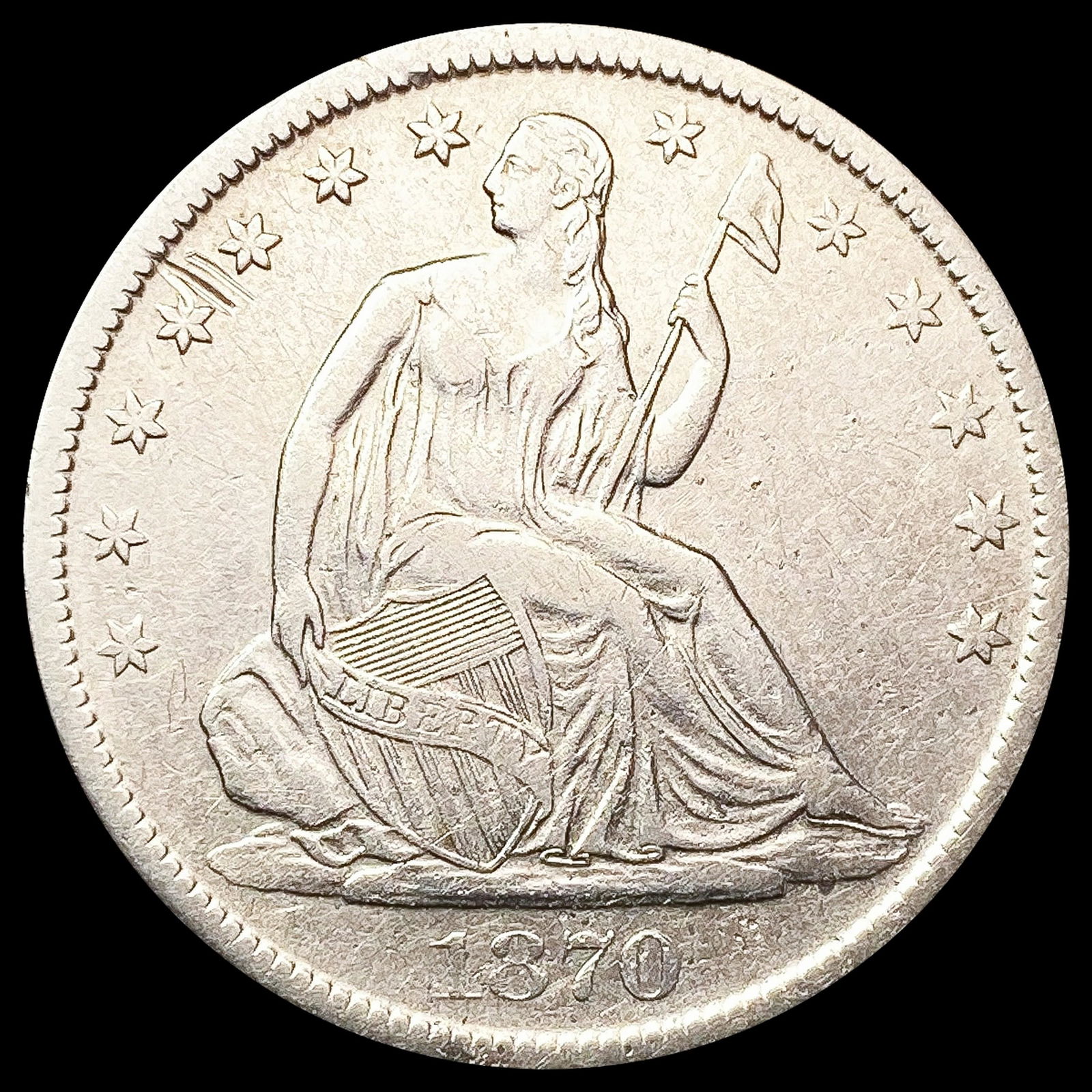 1870-S Seated Liberty Half Dollar NEARLY UNCIRCULA (1 of 2)