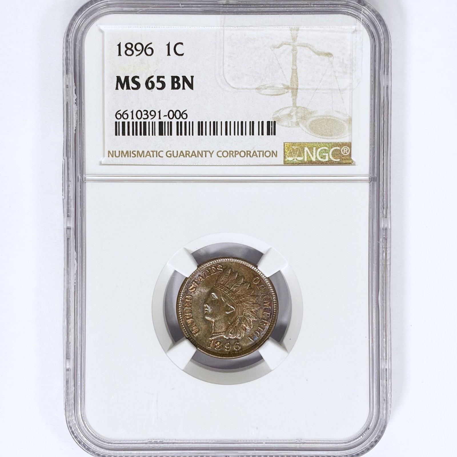 1896 Indian Head Cent NGC MS65 BN (1 of 2)