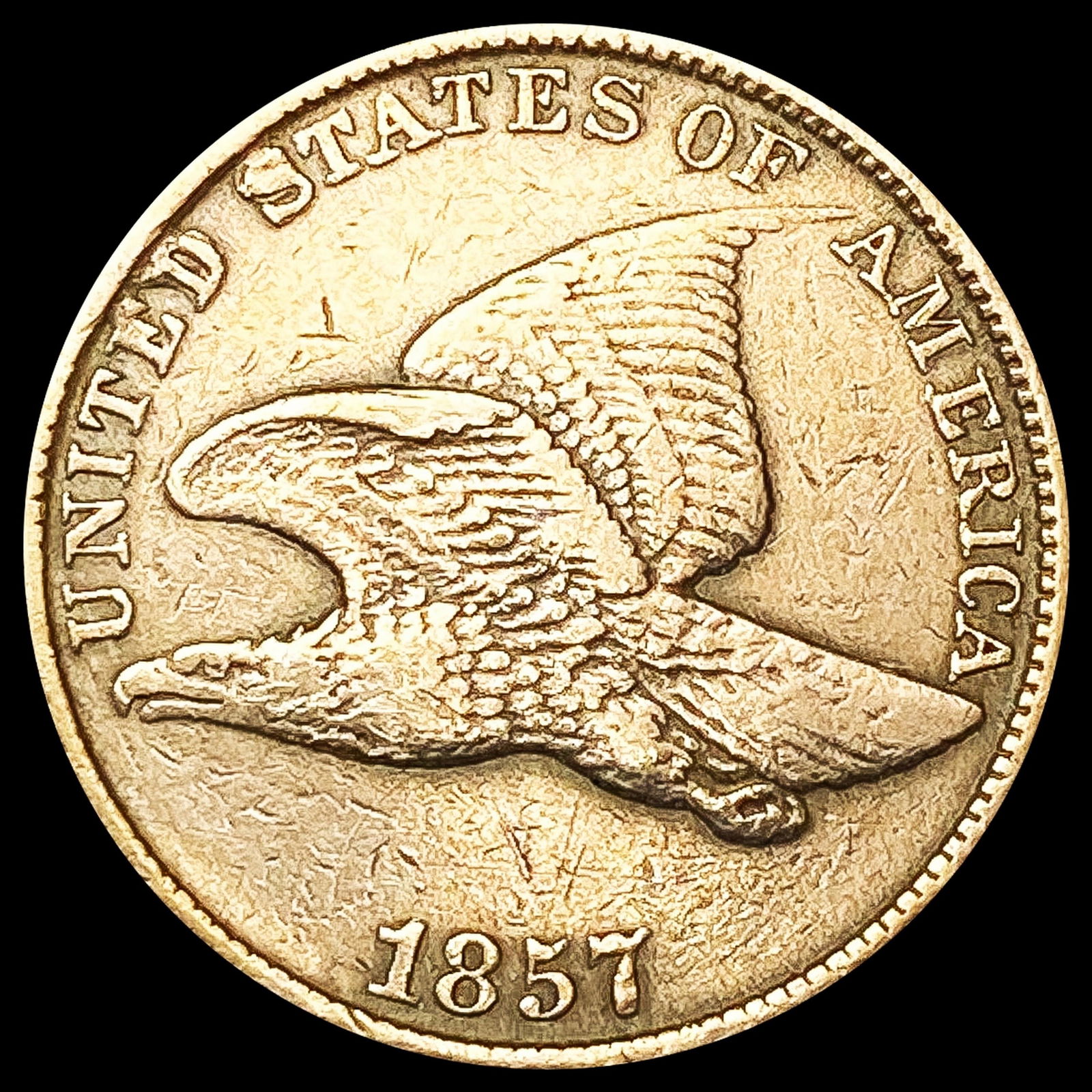 1857 Flying Eagle Cent NEARLY UNCIRCULATED (1 of 2)