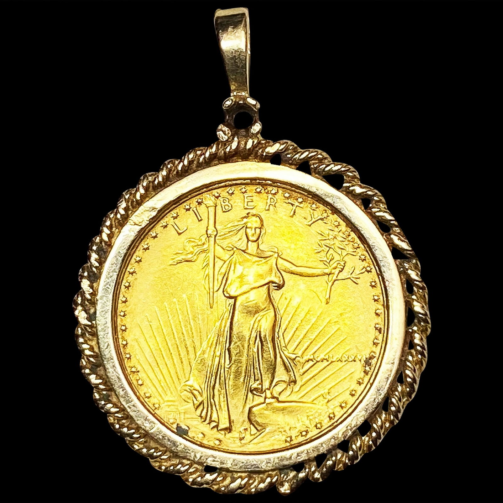 1986 US 1/10oz Gold $5 Eagle w/ 14k Gold Bezel HIG (1 of 2)