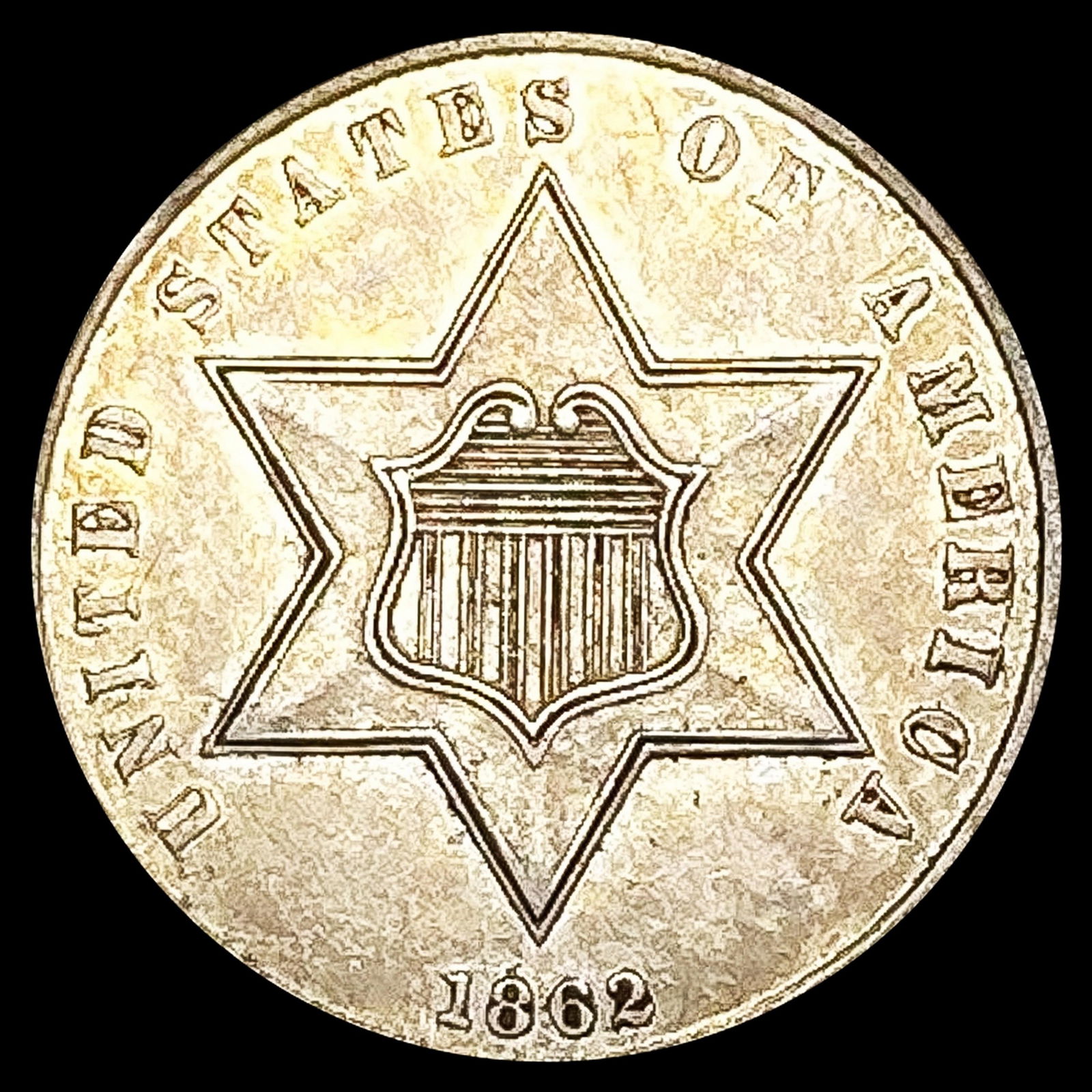 1862 Silver Three Cent CLOSELY UNCIRCULATED (1 of 2)