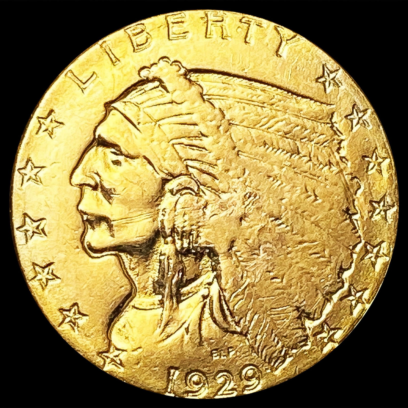 1929 $2.50 Gold Quarter Eagle ABOUT UNCIRCULATED (1 of 2)