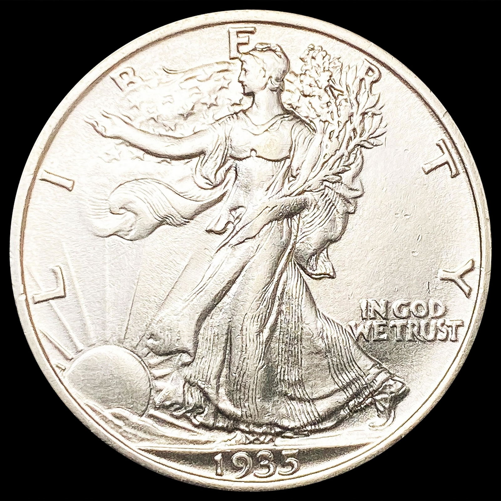 1935 Walking Liberty Half Dollar CLOSELY UNCIRCULA (1 of 2)