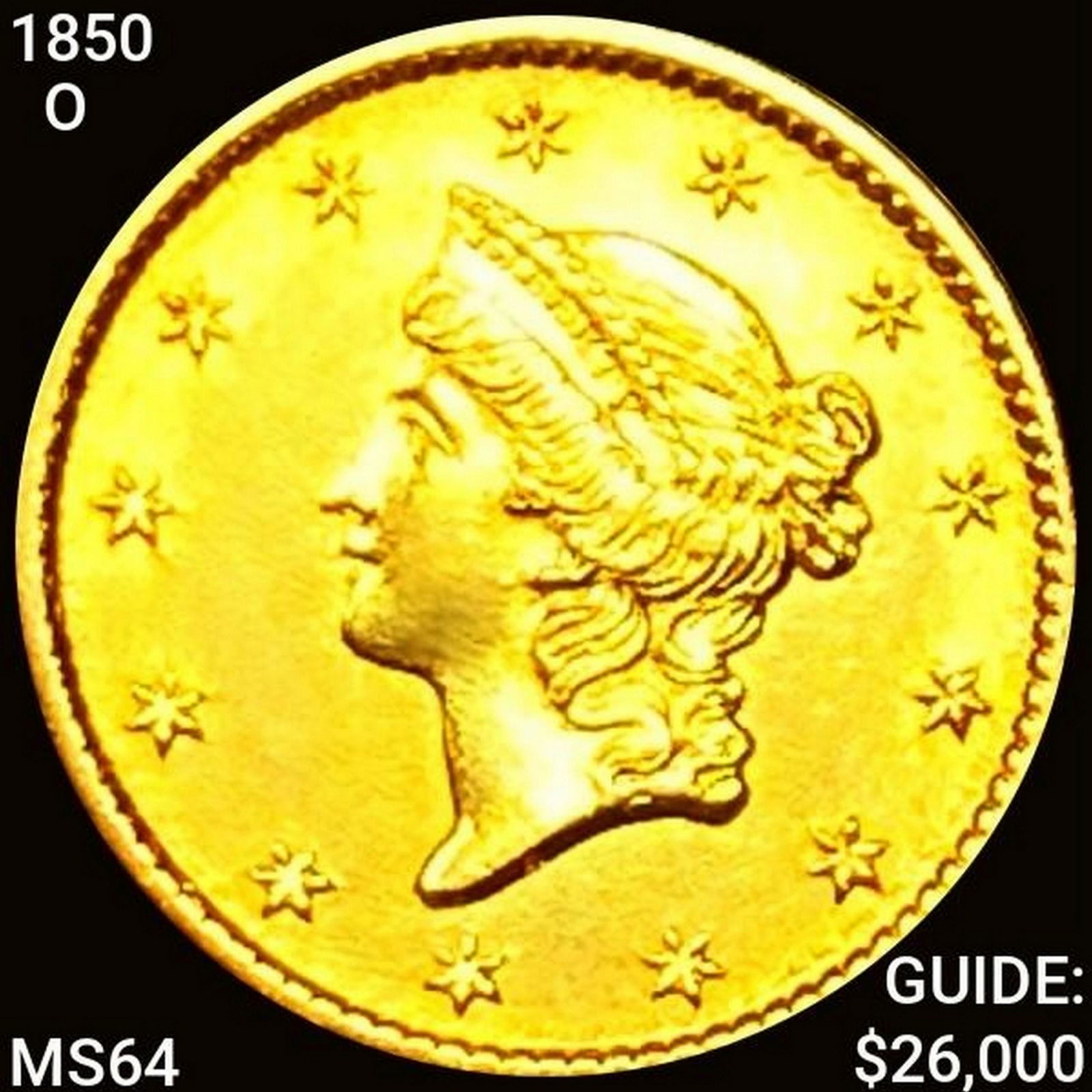 1850-O Rare Gold Dollar CHOICE BU (1 of 2)