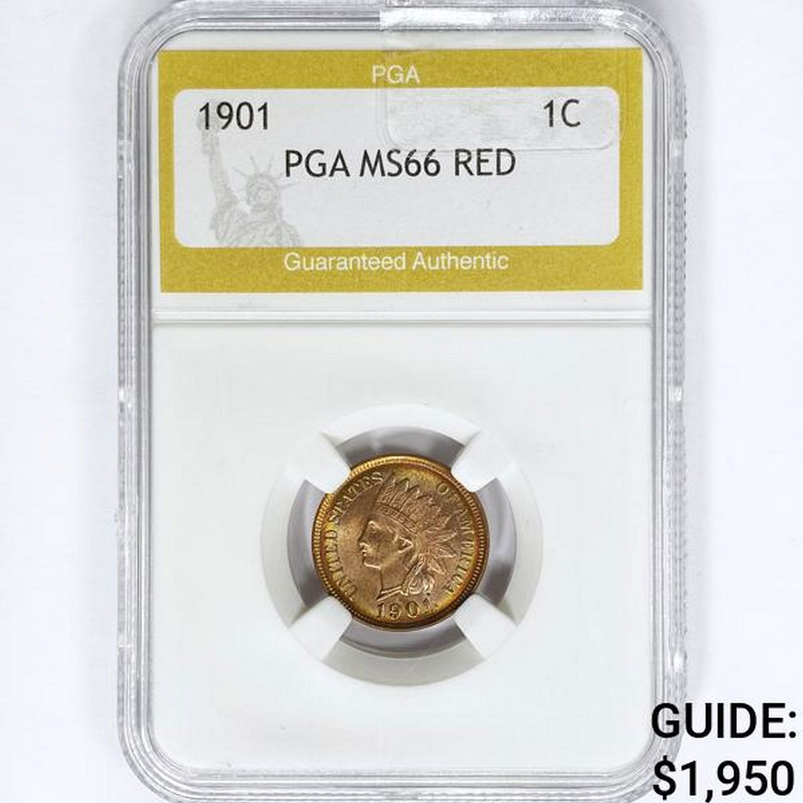 1901 Indian Head Cent PGA MS66 RED (1 of 2)