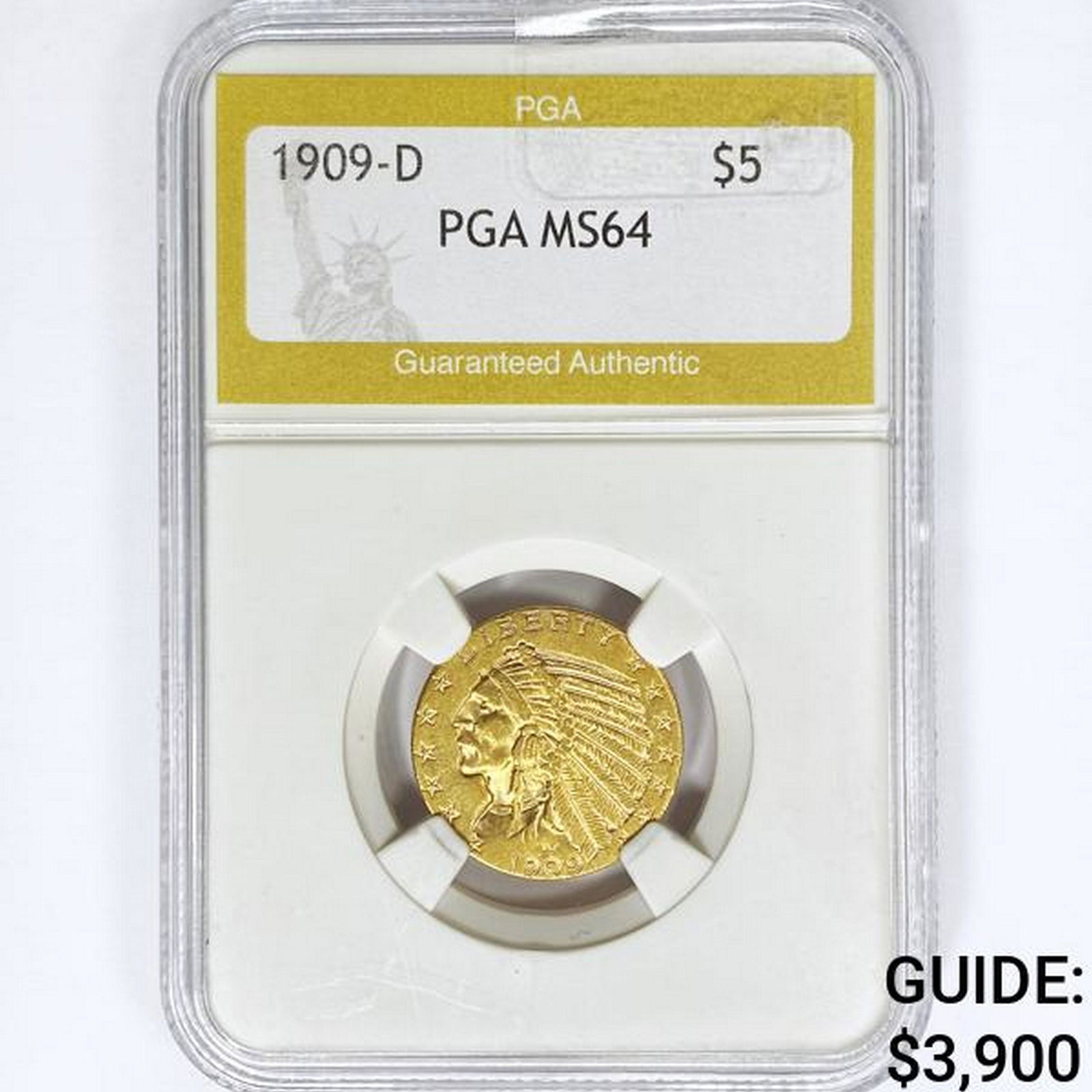 1909-D $5 Gold Half Eagle PGA MS64 (1 of 2)