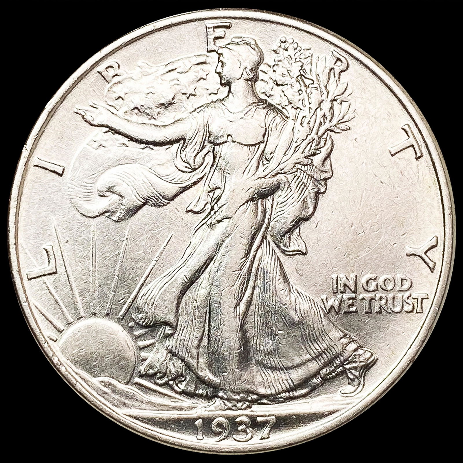 1937 Walking Liberty Half Dollar CLOSELY UNCIRCULA (1 of 2)
