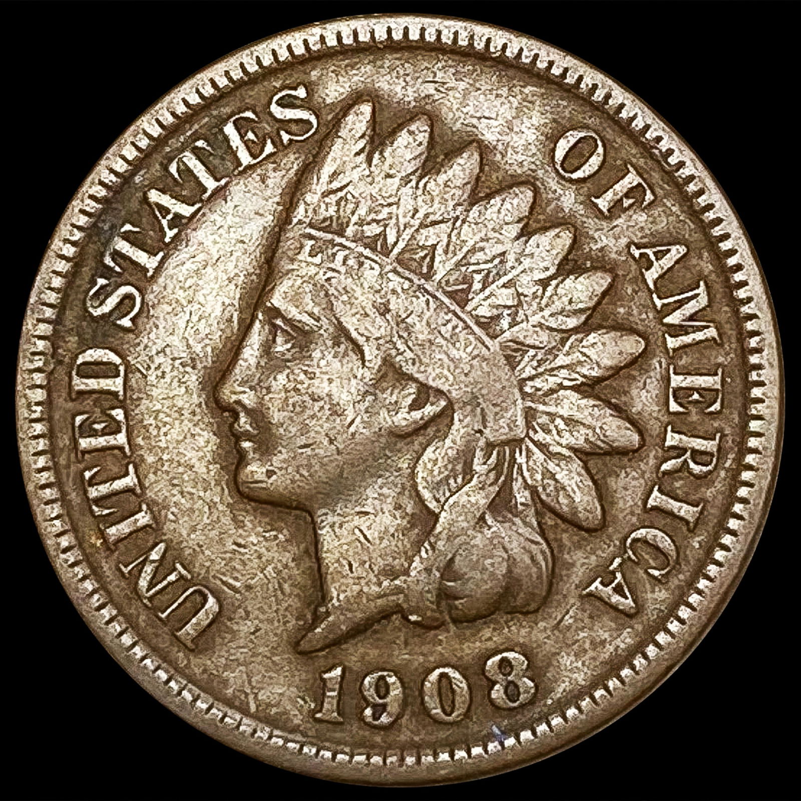 1908-S Indian Head Cent LIGHTLY CIRCULATED (1 of 2)