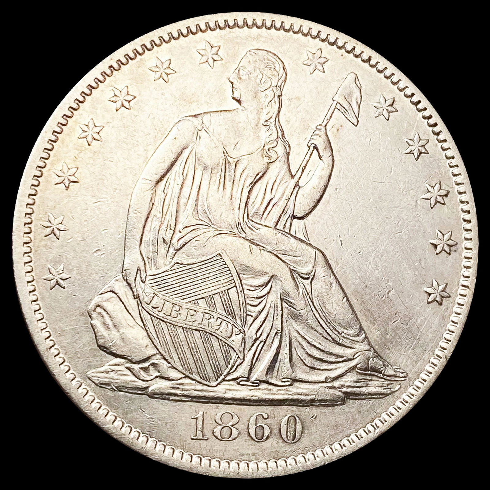 1860-O Seated Liberty Half Dollar CLOSELY UNCIRCUL (1 of 2)