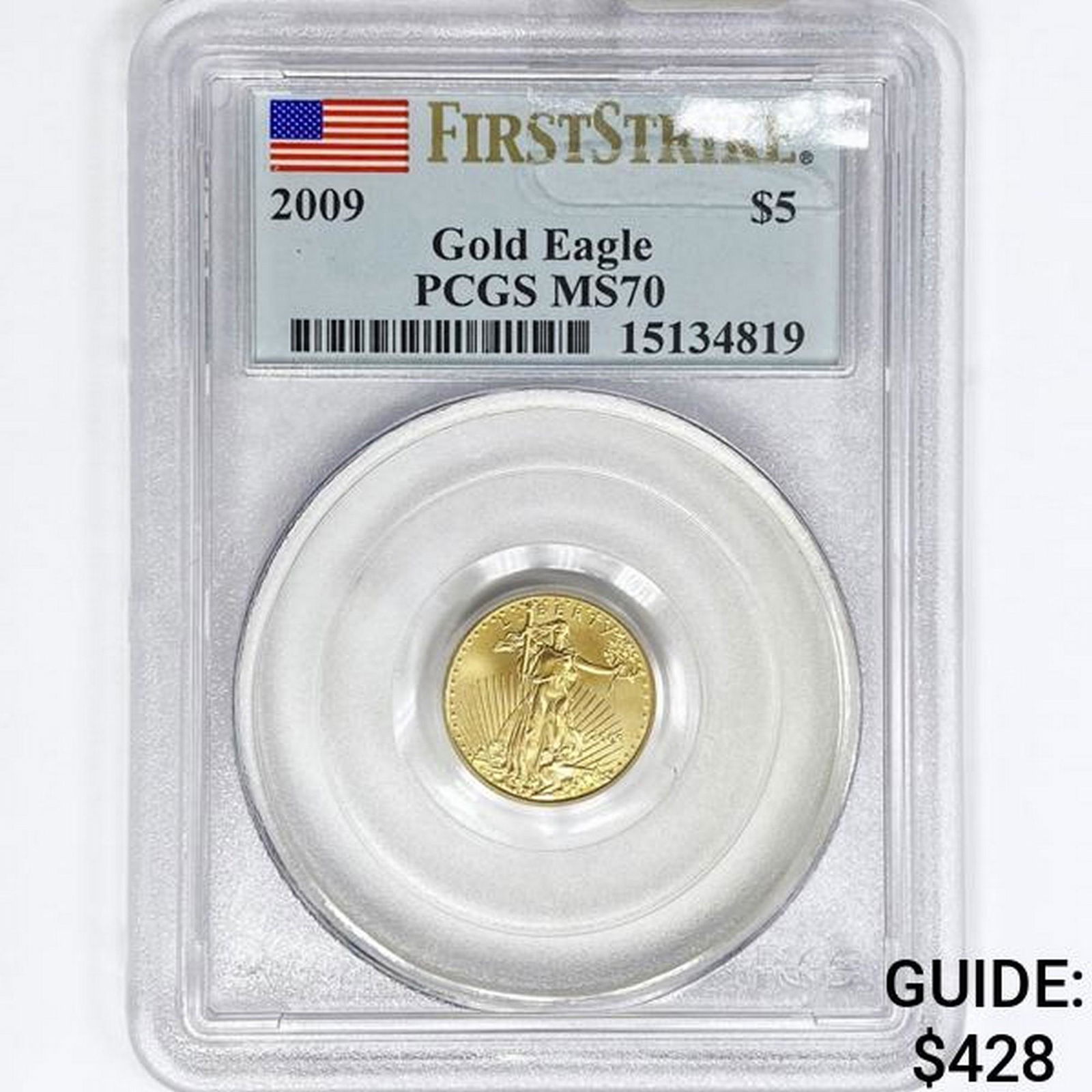 2009 US 1/10oz Gold $5 Eagle PCGS MS70 (1 of 2)