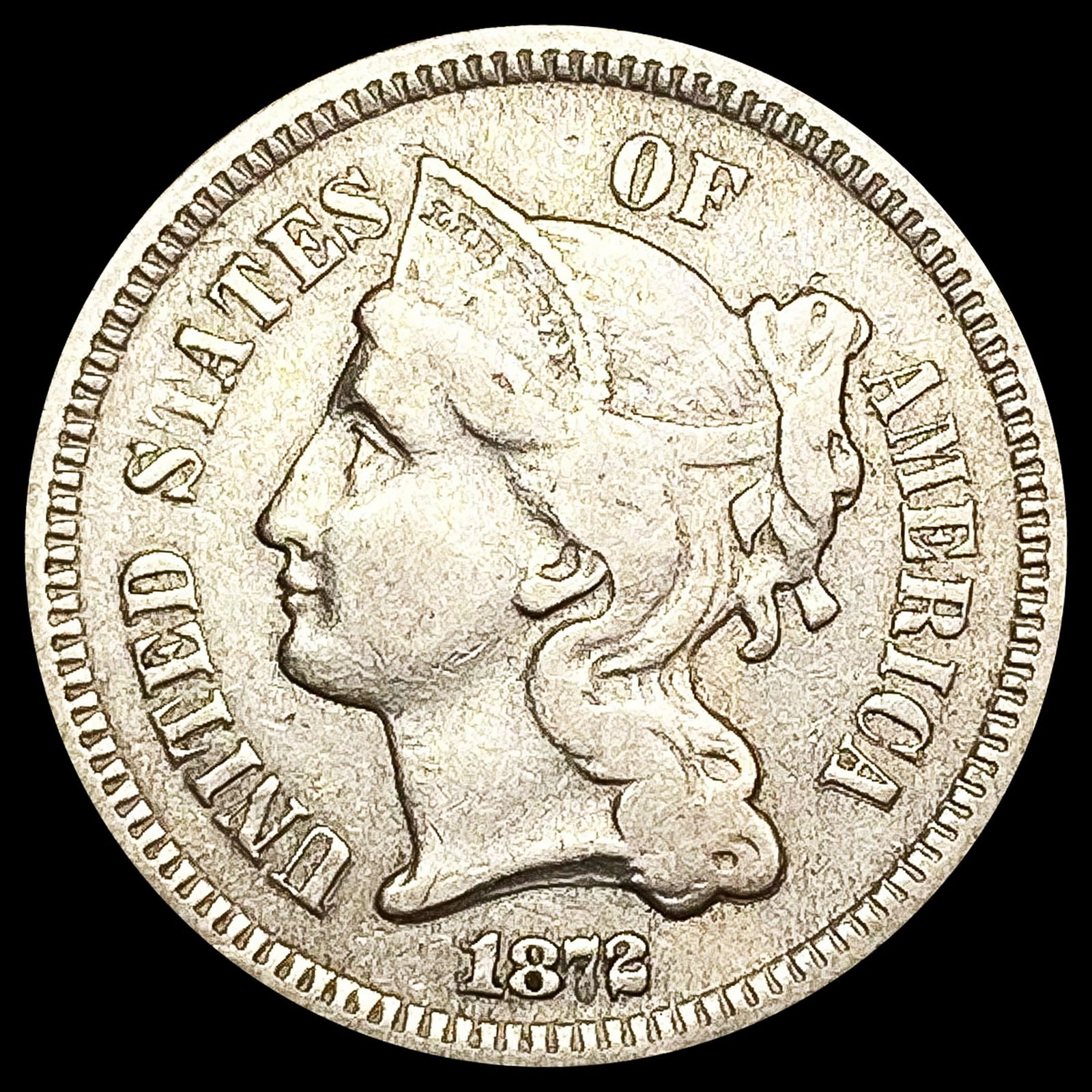 1872 Nickel Three Cent LIGHTLY CIRCULATED (1 of 2)