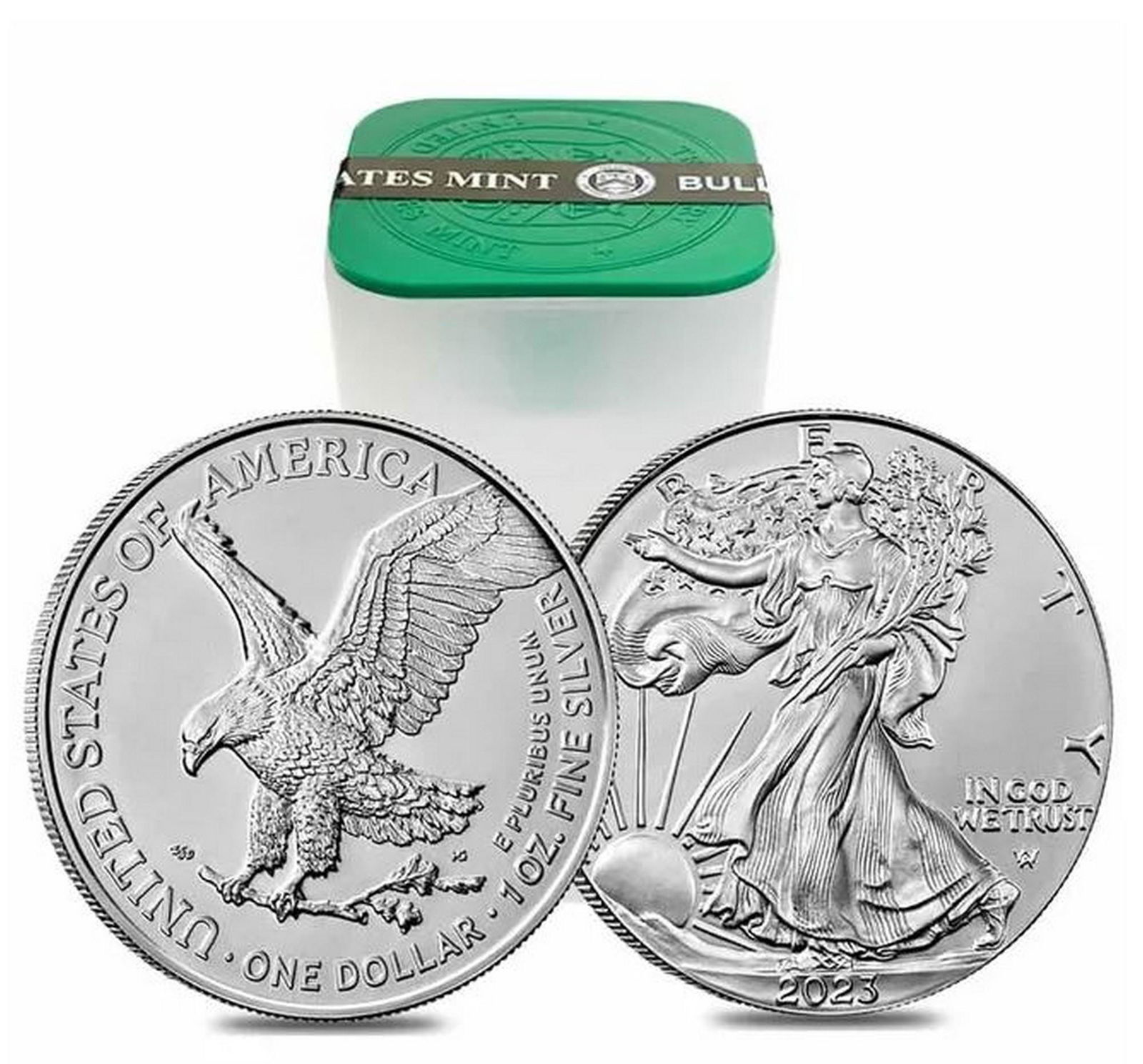 2023 American Silver Eagle 20 Coin BU Roll (1 of 3)