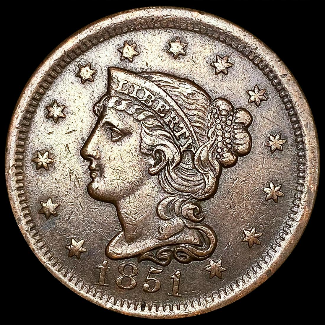 1851 Large Cent NEARLY UNCIRCULATED (1 of 2)