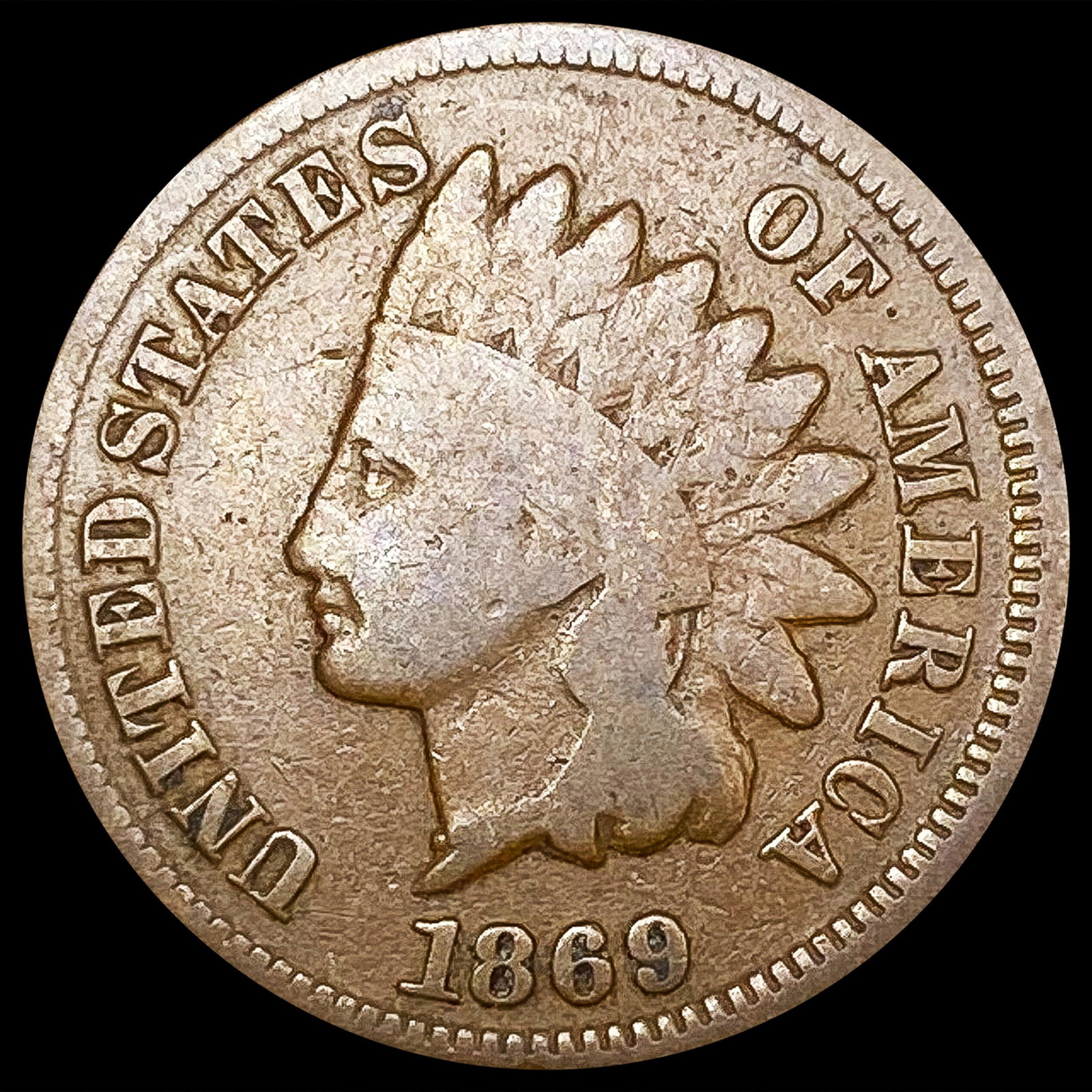 1869 Indian Head Cent NICELY CIRCULATED (1 of 2)