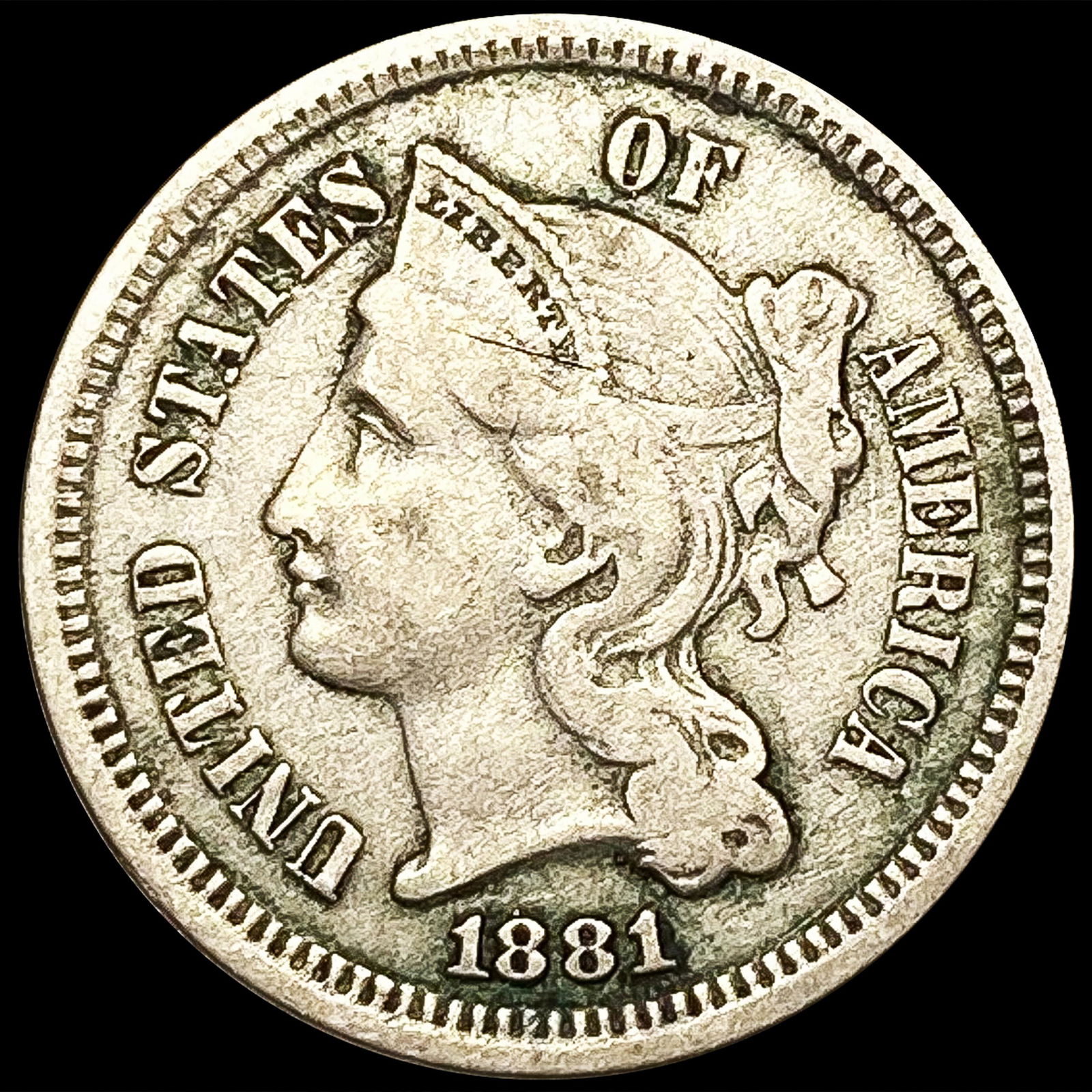 1881 Nickel Three Cent NICELY CIRCULATED (1 of 2)