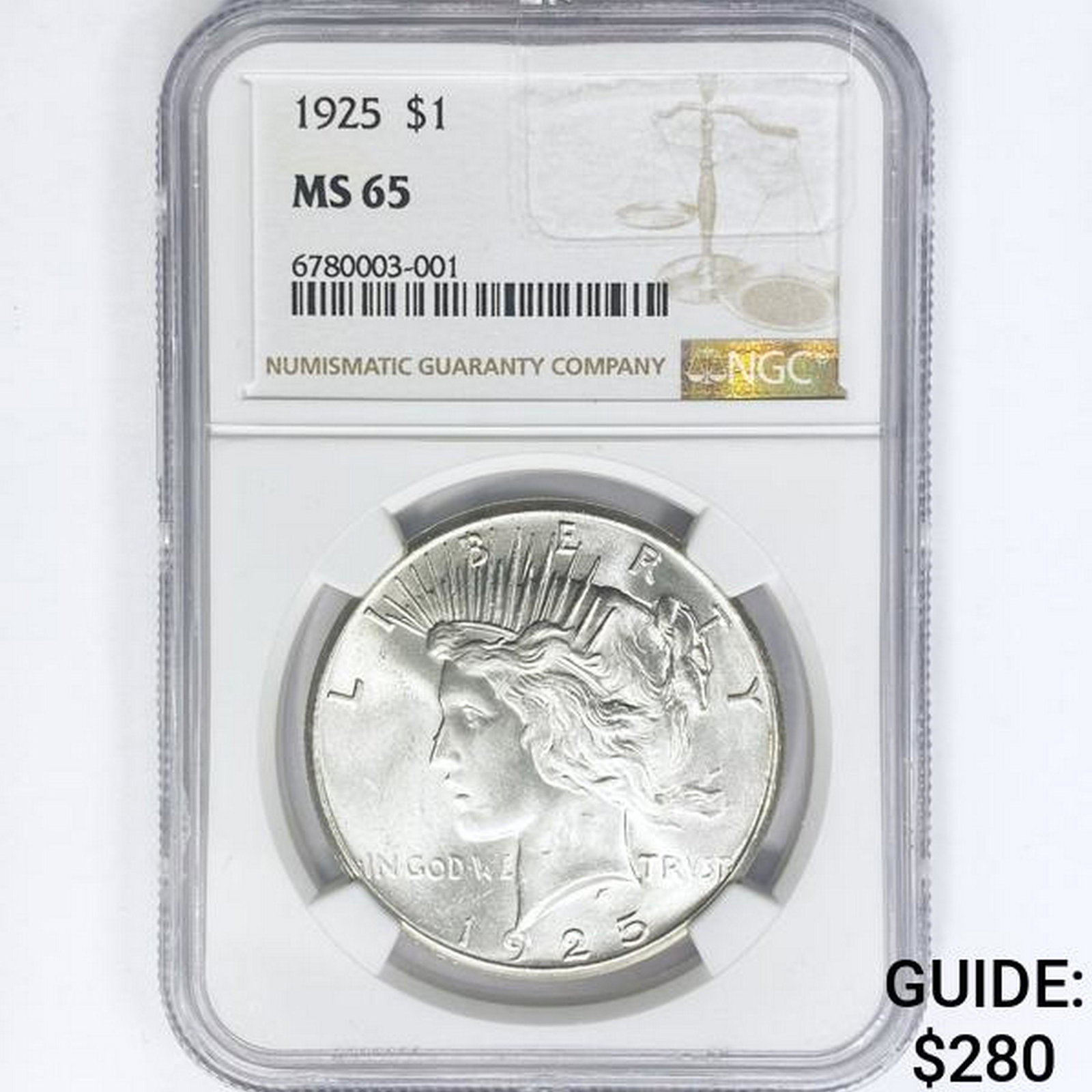 1925 Silver Peace Dollar NGC MS65 (1 of 2)