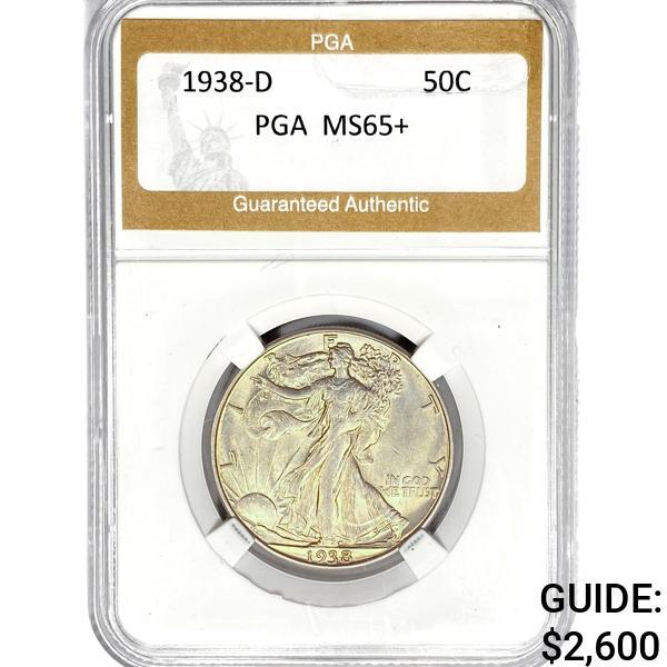 1938-D Walking Liberty Half Dollar PGA MS65+ (1 of 2)