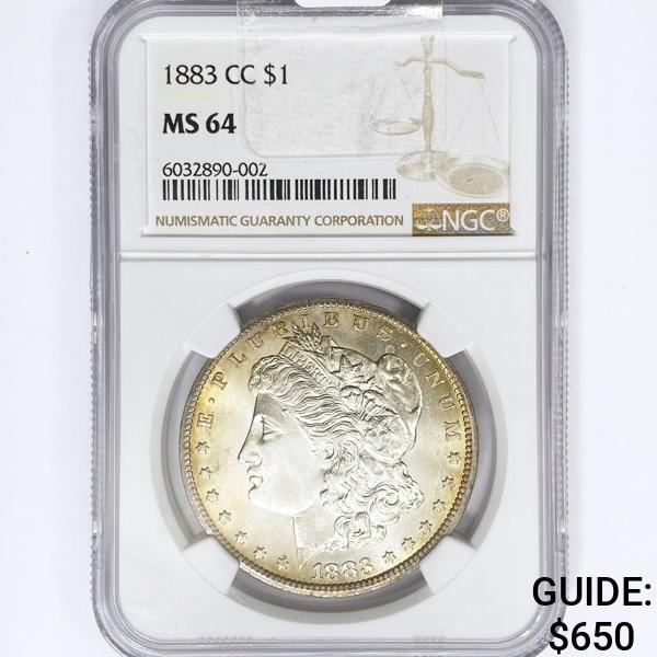 1883-CC Morgan Silver Dollar NGC MS64 (1 of 2)