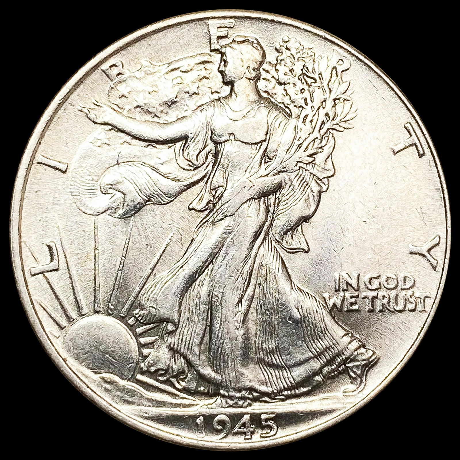 1945 Walking Liberty Half Dollar CLOSELY UNCIRCULA (1 of 2)