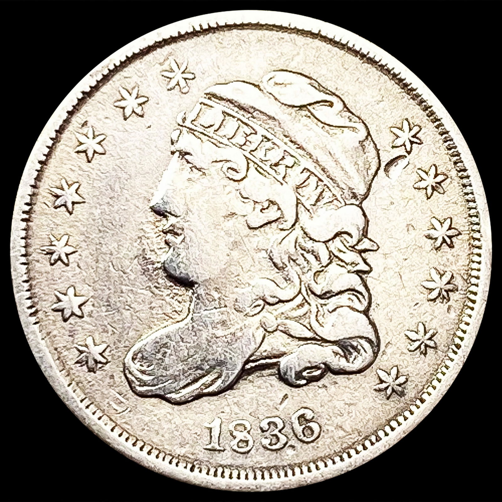 1836 Capped Bust Half Dime NEARLY UNCIRCULATED (1 of 2)