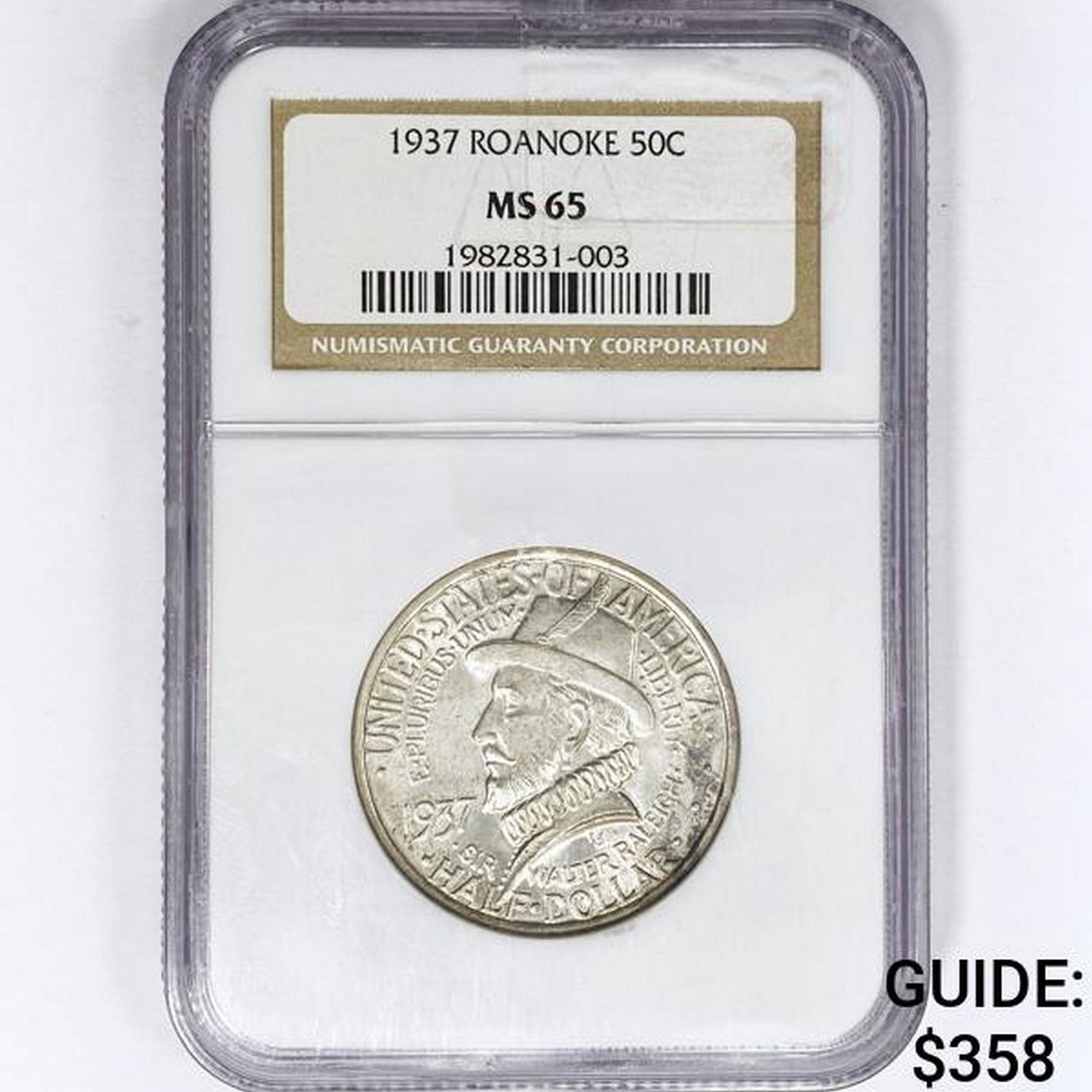 1937 Roanoke Half Dollar NGC MS65  (1 of 2)