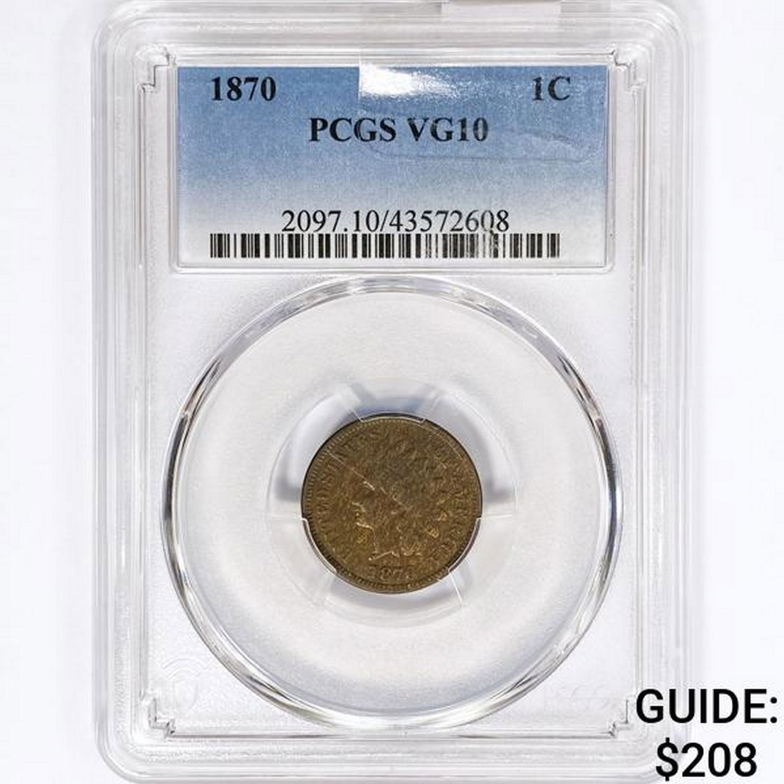 1870 Indian Head Cent PCGS VG10 (1 of 2)
