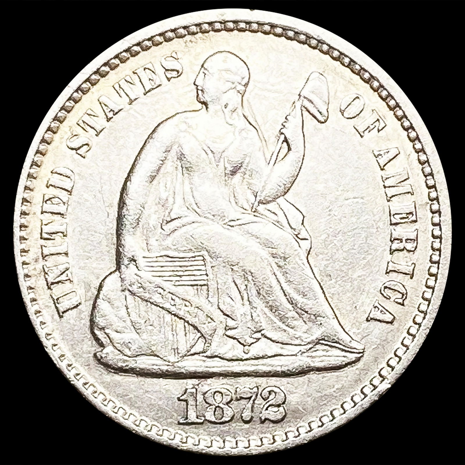 1872 Seated Liberty Half Dime UNCIRCULATED (1 of 2)