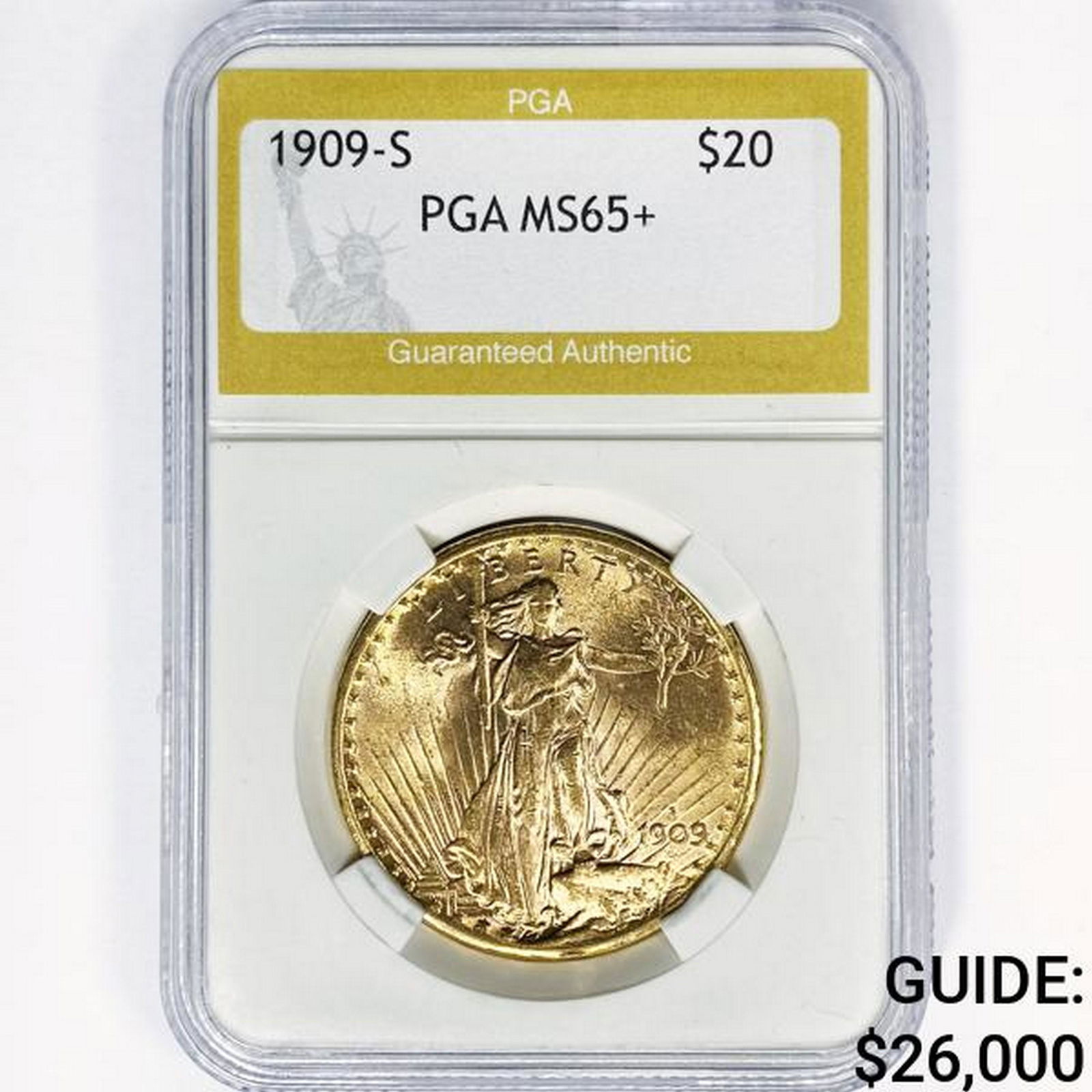 1909-S $20 Gold Double Eagle PGA MS65+ (1 of 2)