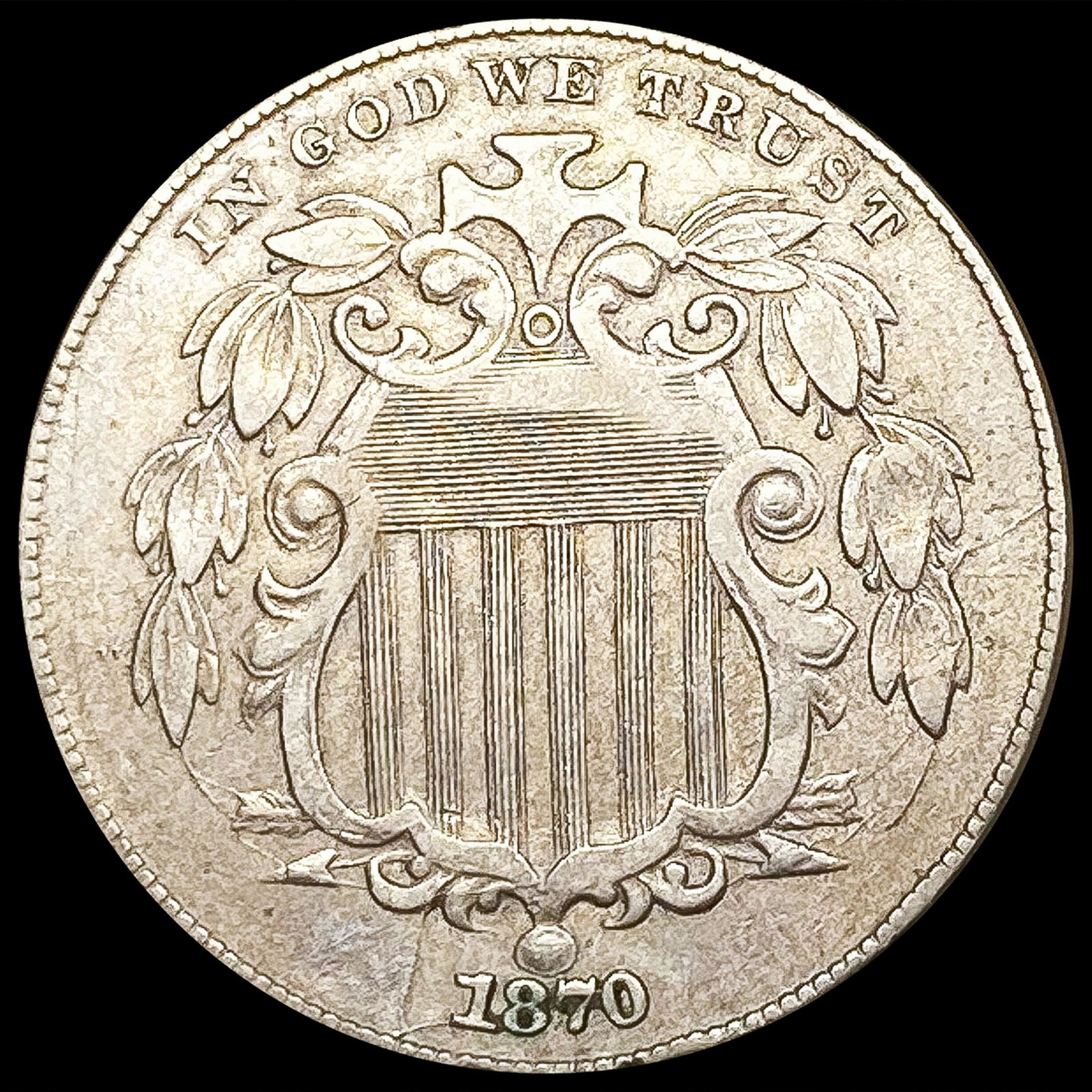 1870 Shield Nickel CLOSELY UNCIRCULATED (1 of 2)