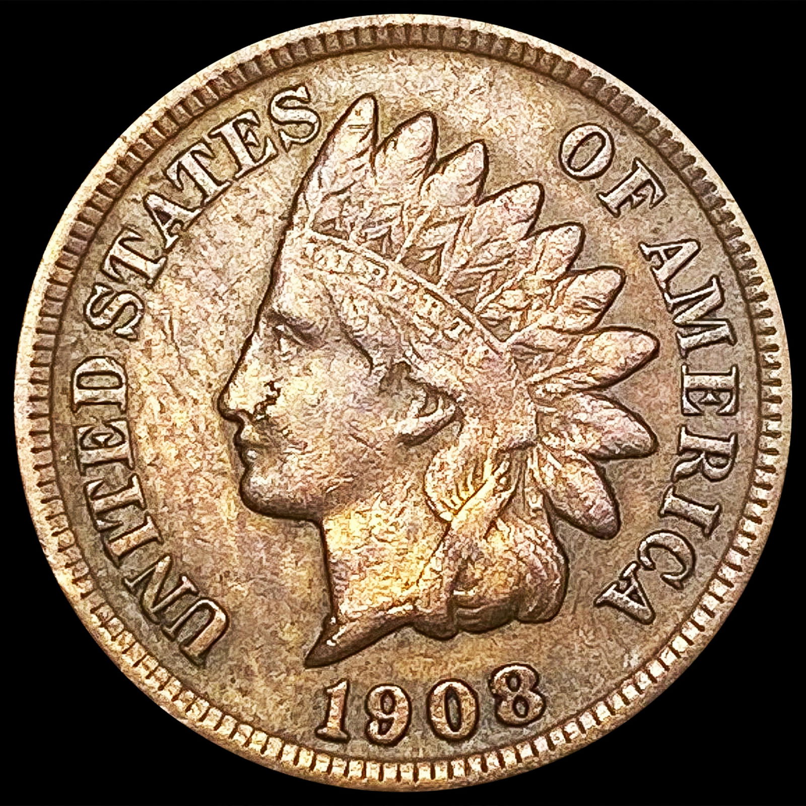 1908-S Indian Head Cent NEARLY UNCIRCULATED (1 of 2)