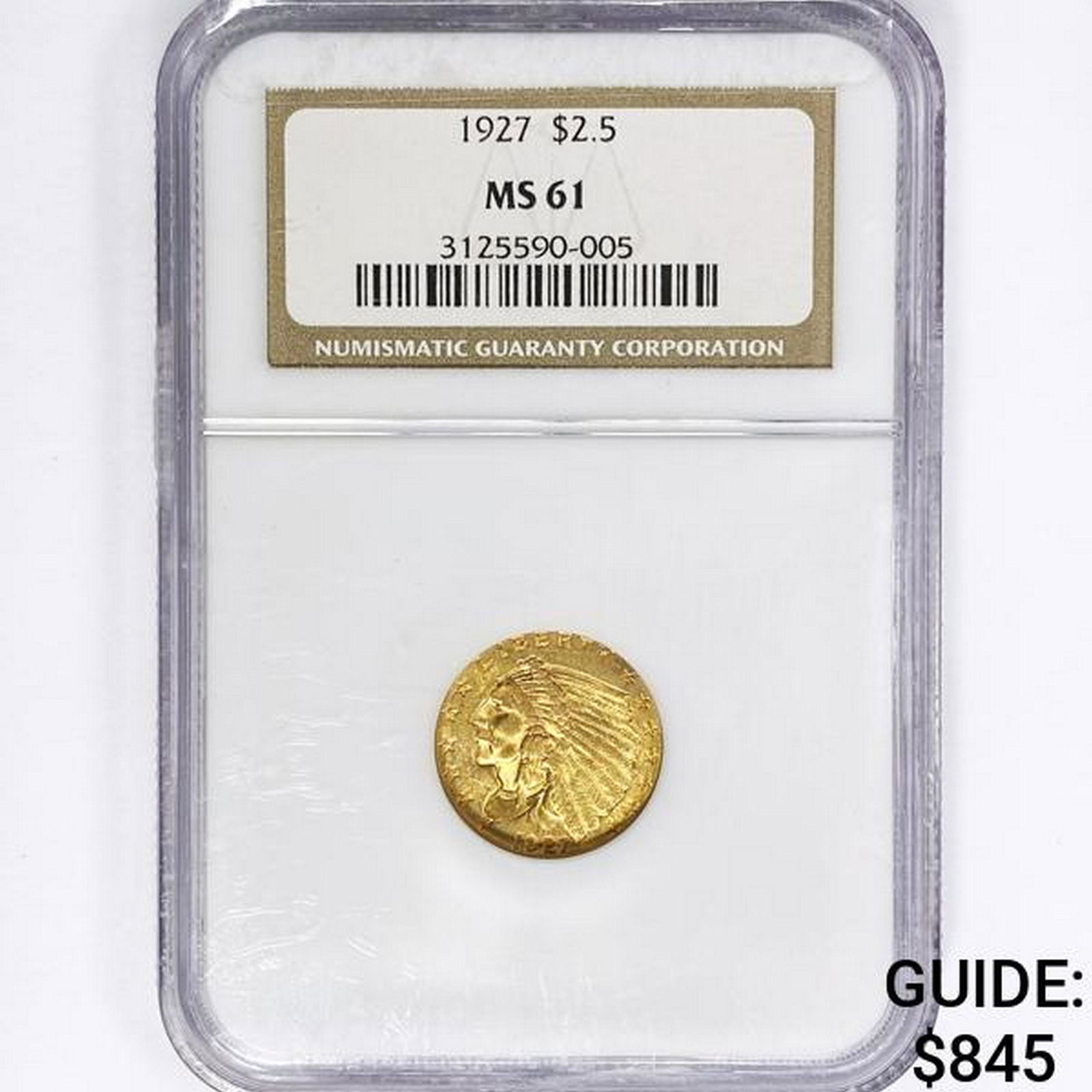 1927 $2.50 Gold Quarter Eagle NGC MS61 (1 of 2)