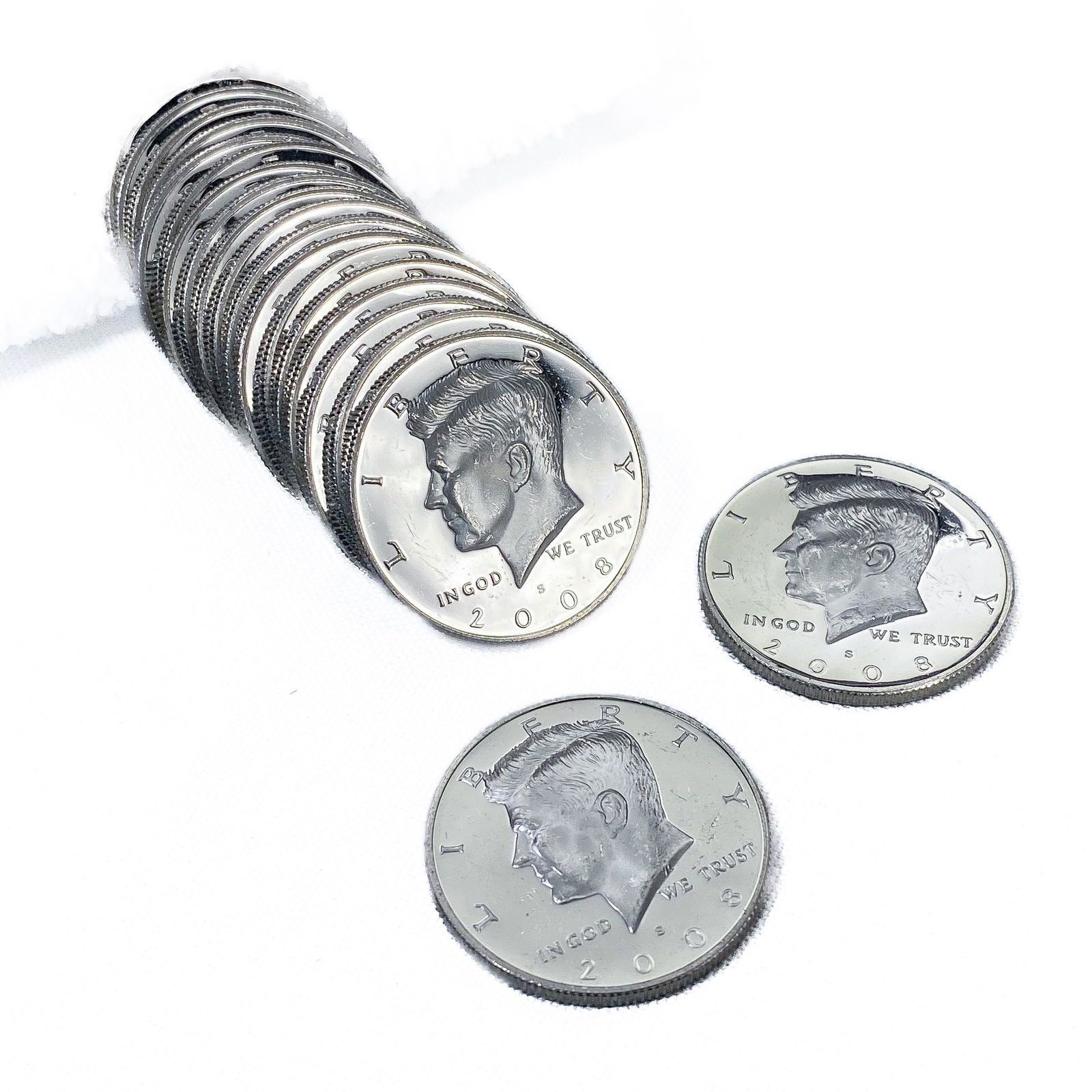 2008-S 90% Silver Kennedy Half Dollar Roll (20 Coins) (1 of 4)